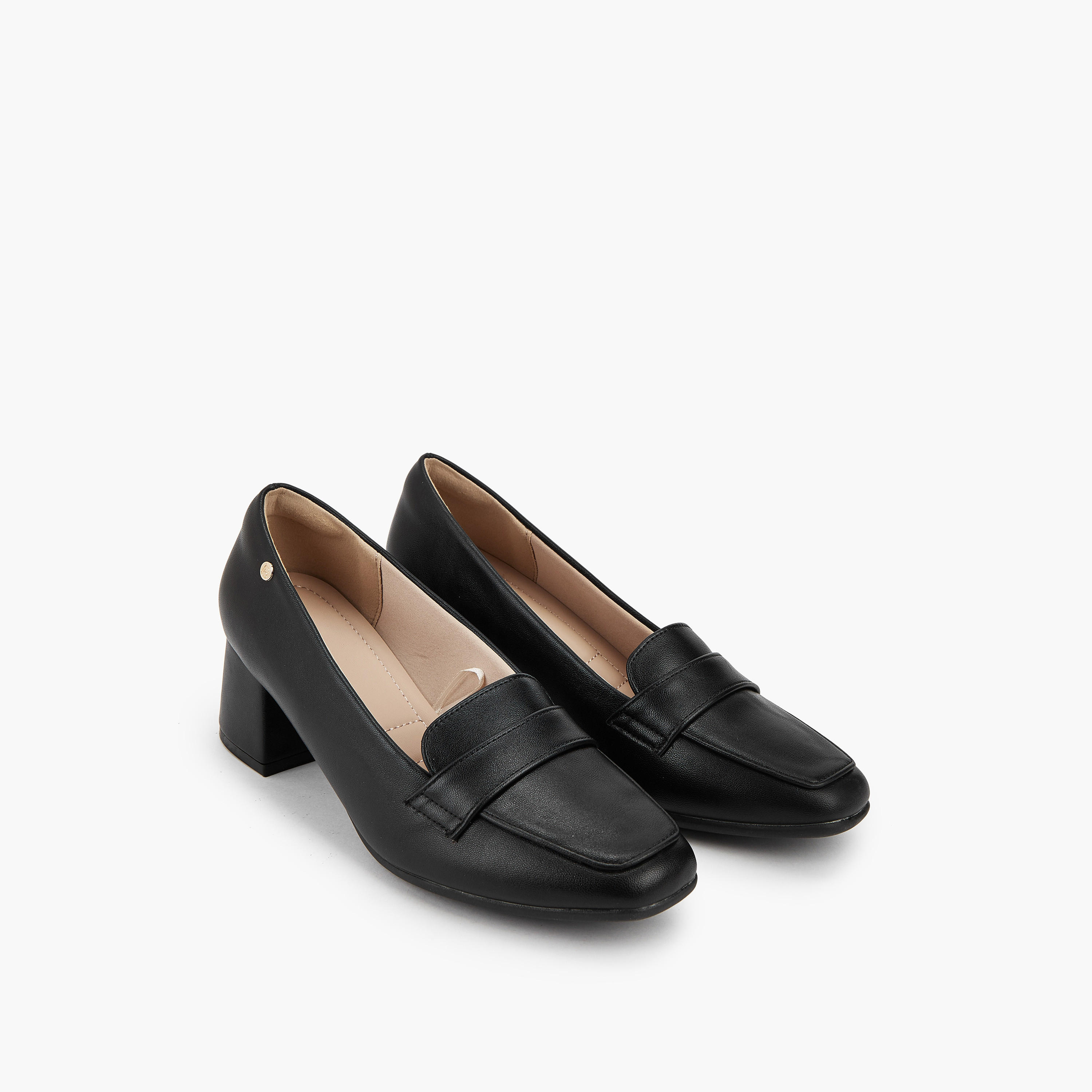 Flora Bella Solid Slip-On Loafers with Block Heel-women-shoes-loafersandmoccasins-image-1