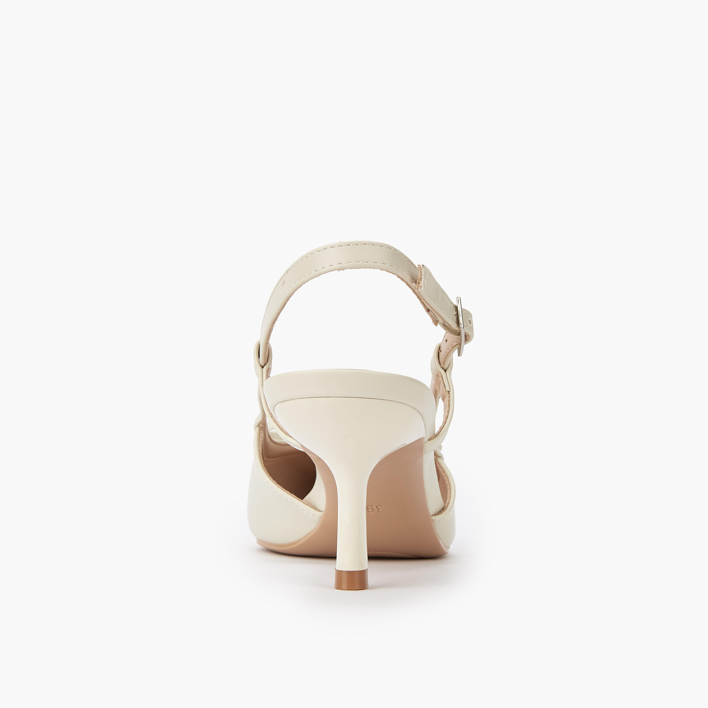 Paprika Bow Accent Shoes with Buckle Closure and Kitten Heels-women-shoes-sandals-heeled-image-5