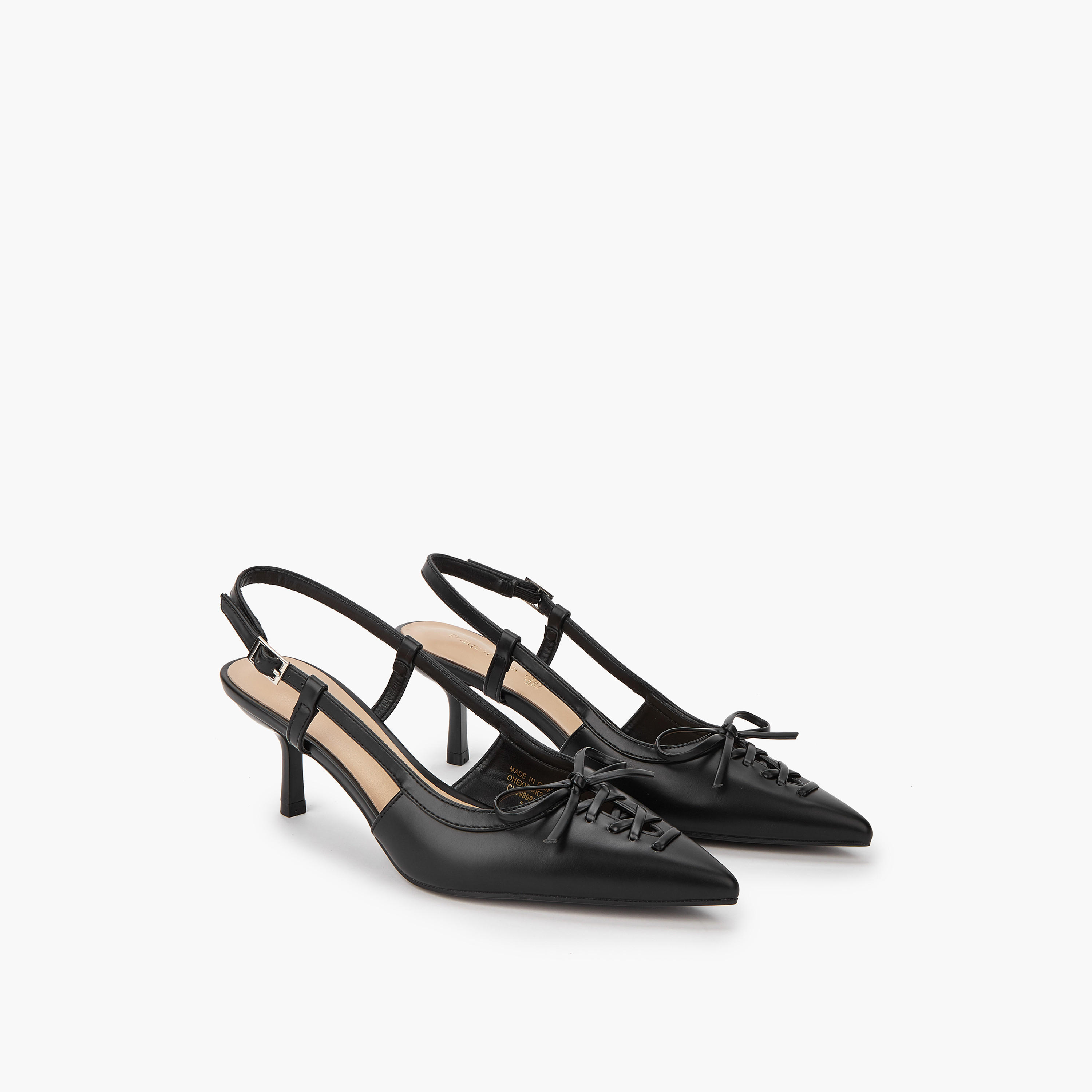 حذاء بكعب صغير وإبزيم إغلاق وزينة فيونكة من بابريكا-women-shoes-sandals-heeled-image-1