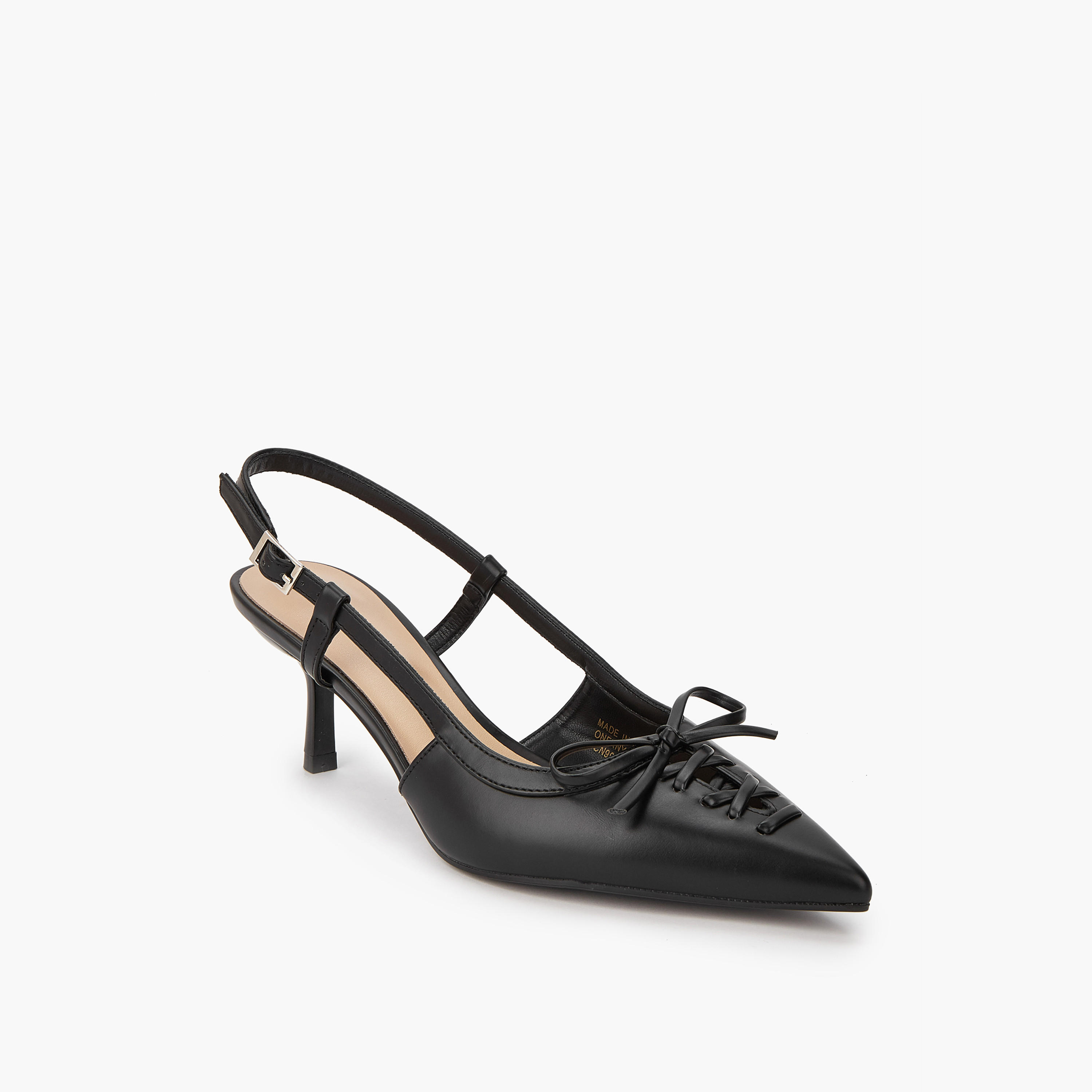 حذاء بكعب صغير وإبزيم إغلاق وزينة فيونكة من بابريكا-women-shoes-sandals-heeled-image-2