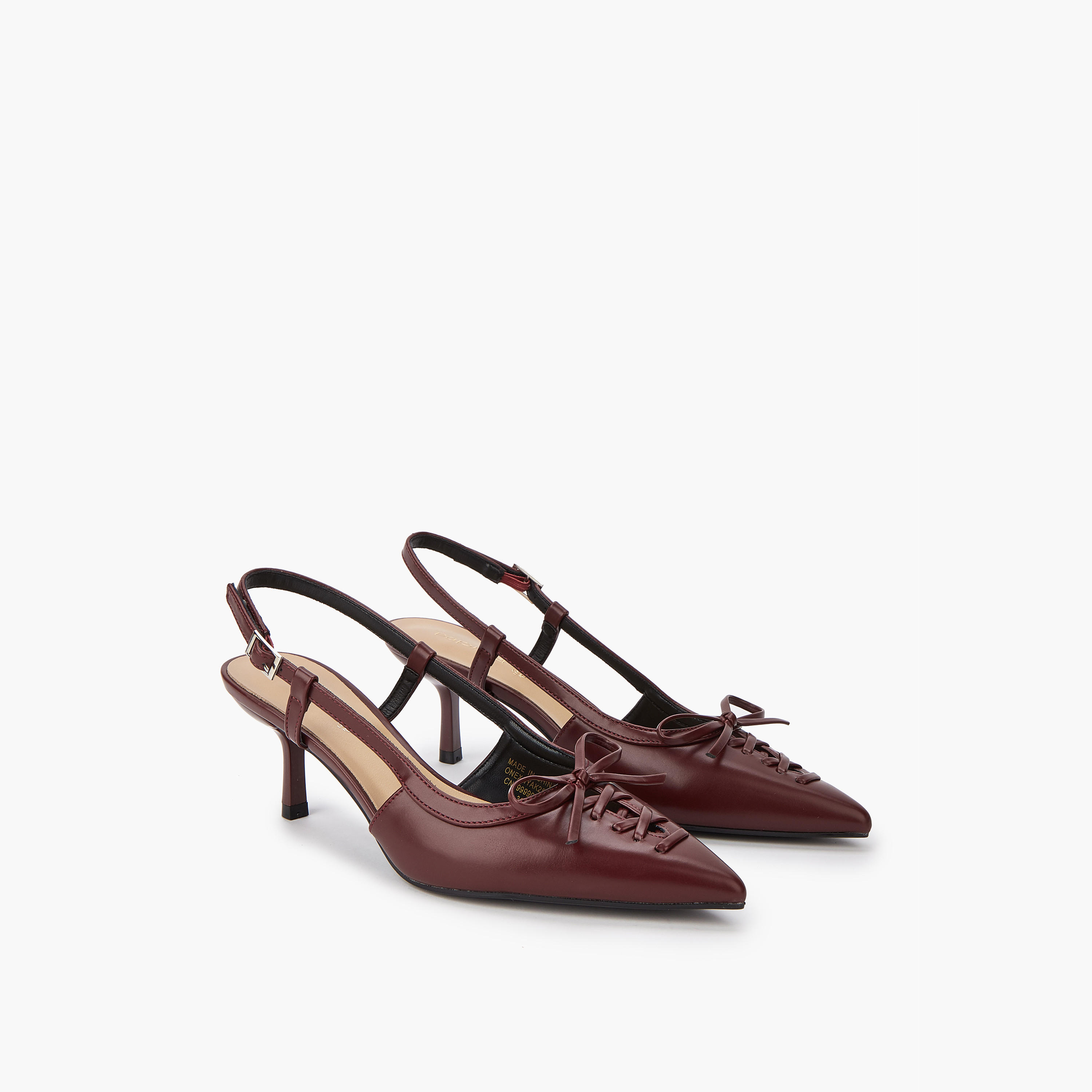 حذاء بكعب صغير وإبزيم إغلاق وزينة فيونكة من بابريكا-women-shoes-sandals-heeled-image-1