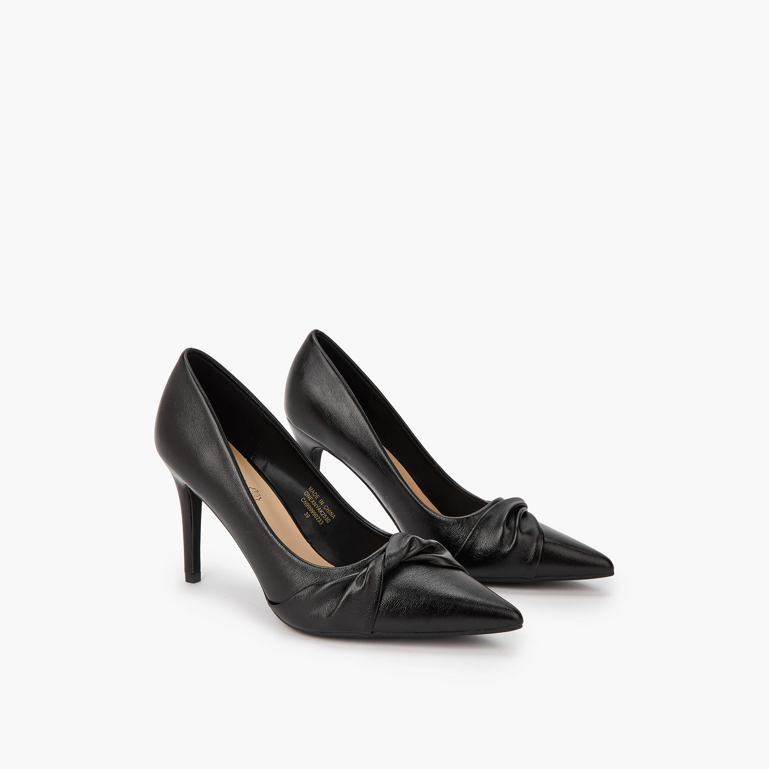 Paprika Knot Accent Slip-On Pumps with Stiletto Heels-women-shoes-heels-image-5