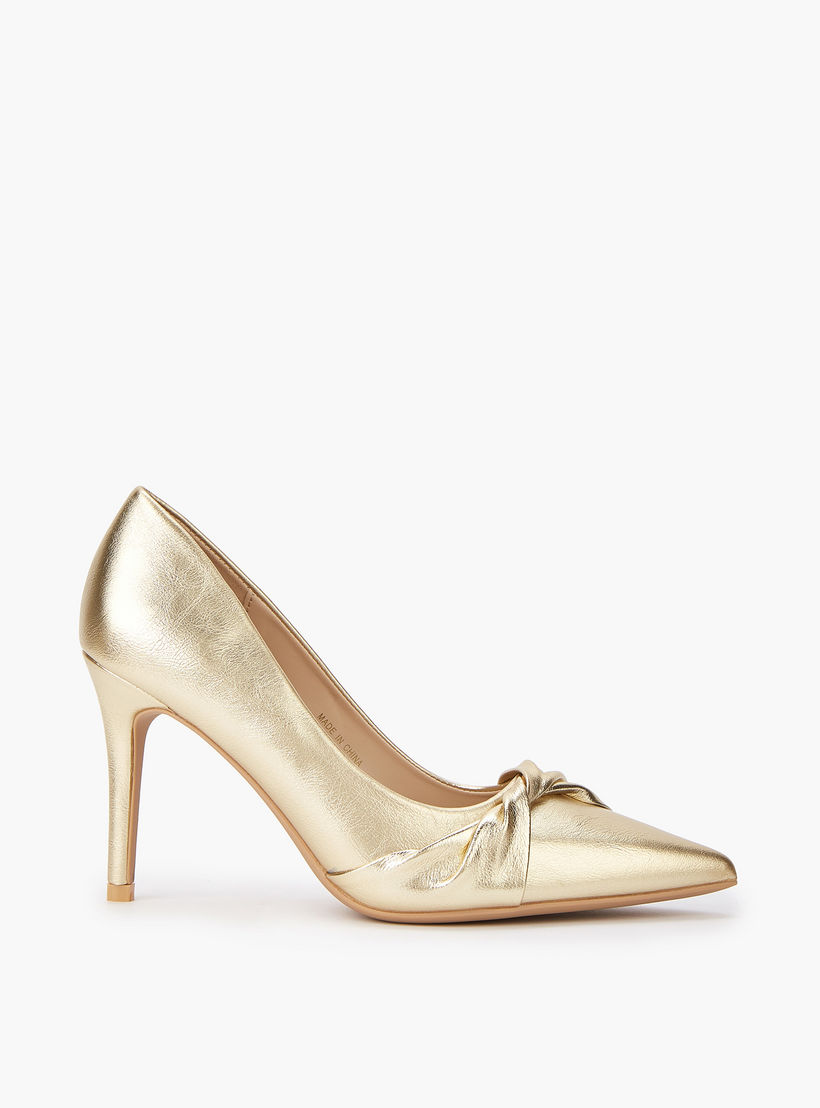 Paprika Knot Accent Slip-On Pumps with Stiletto Heels-women-shoes-heels-image-3