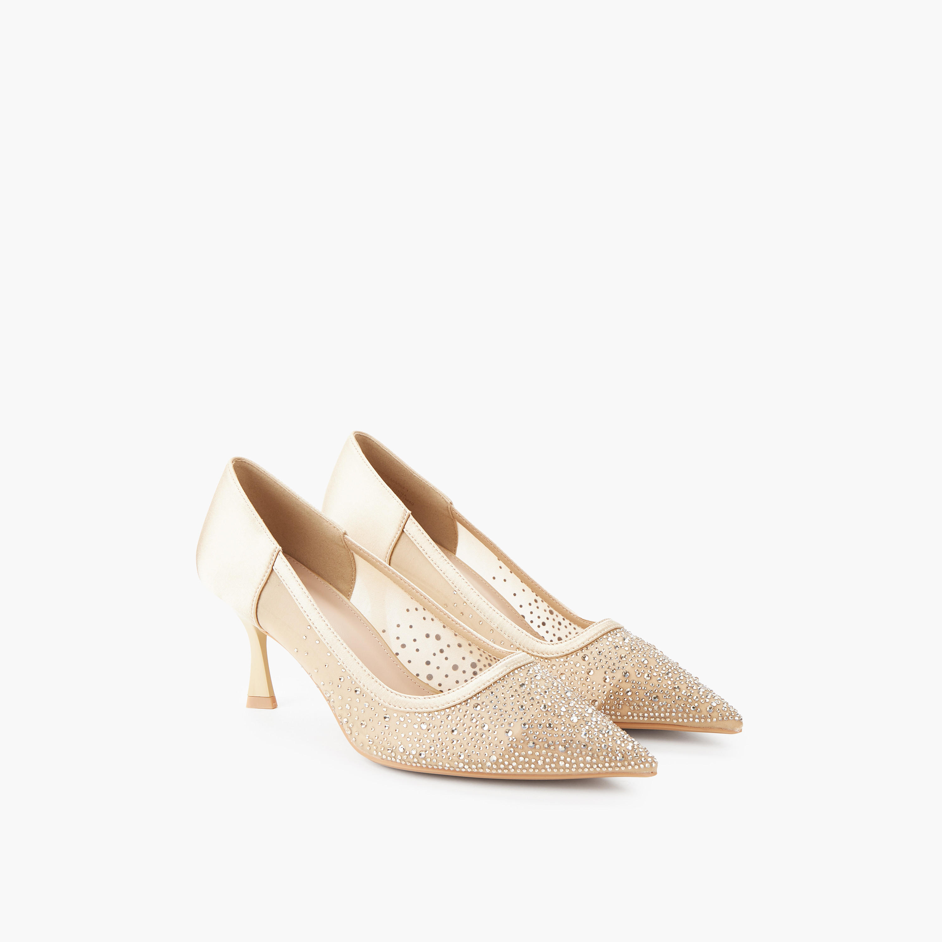 Paprika Women Embellished Flared Heel Pumps-women-shoes-heels-image-1
