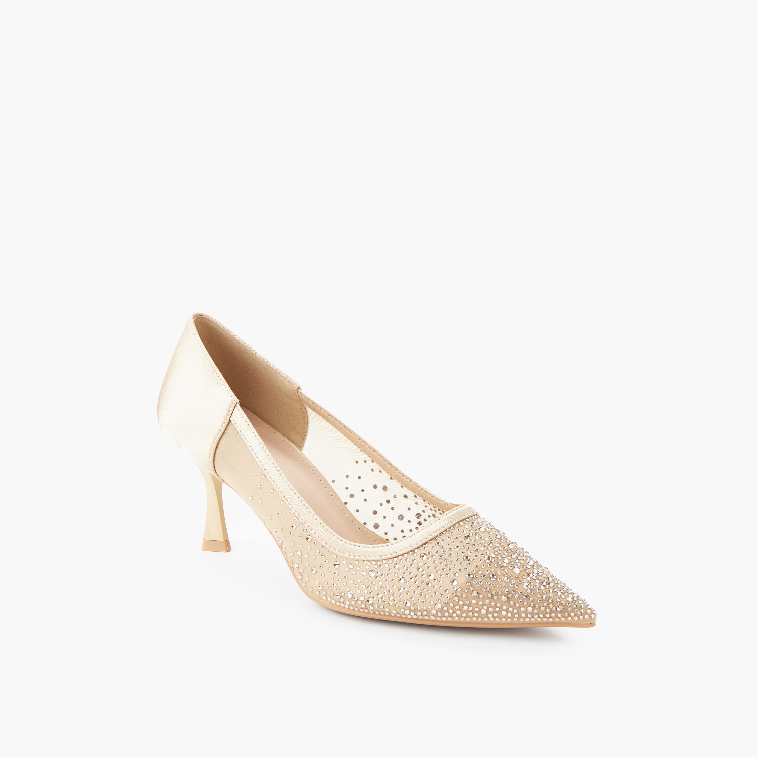 Paprika Women Embellished Flared Heel Pumps-women-shoes-heels-image-2