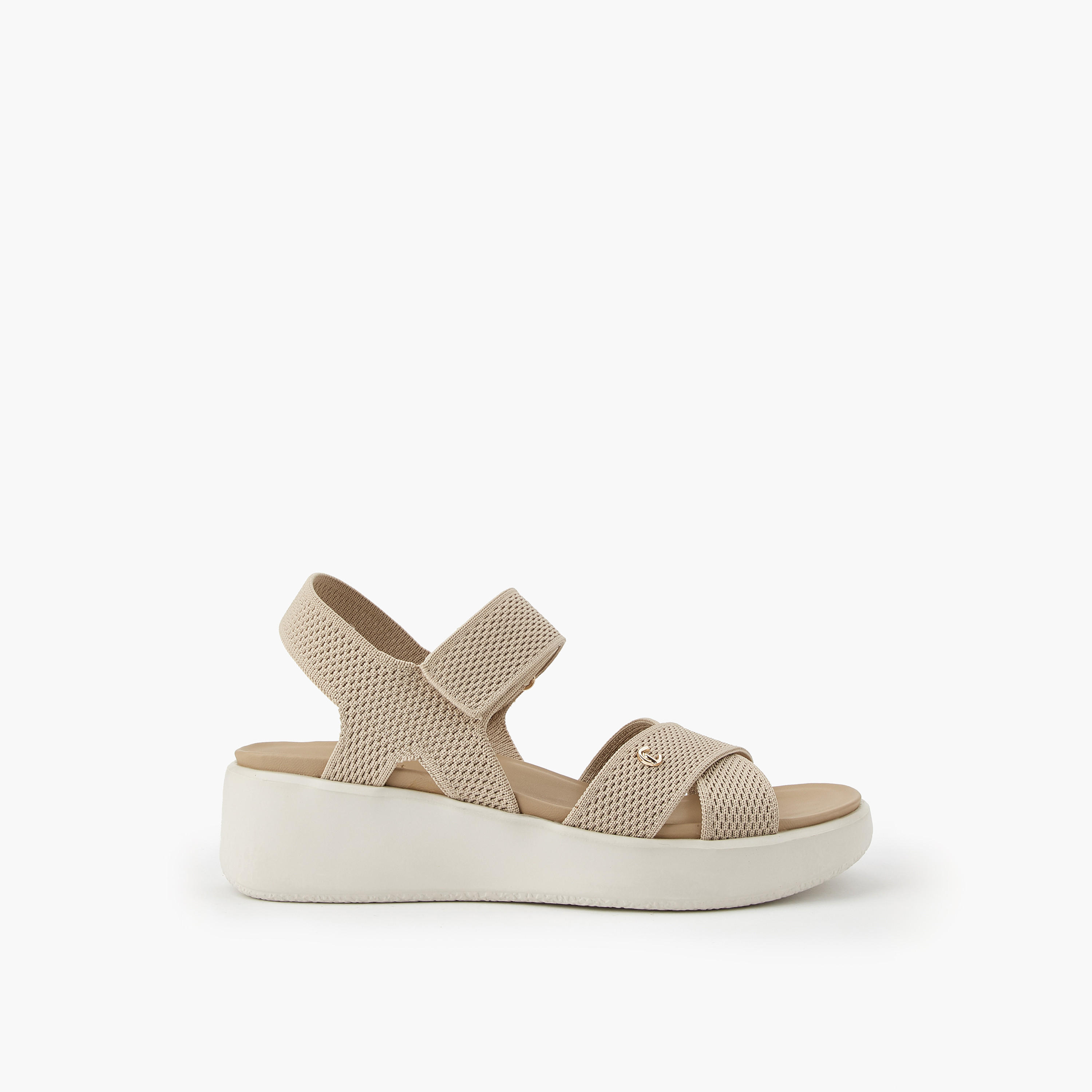 Le Confort Women Cross Strap Flyknit Sandals-women-shoes-sandals-heeled-image-2