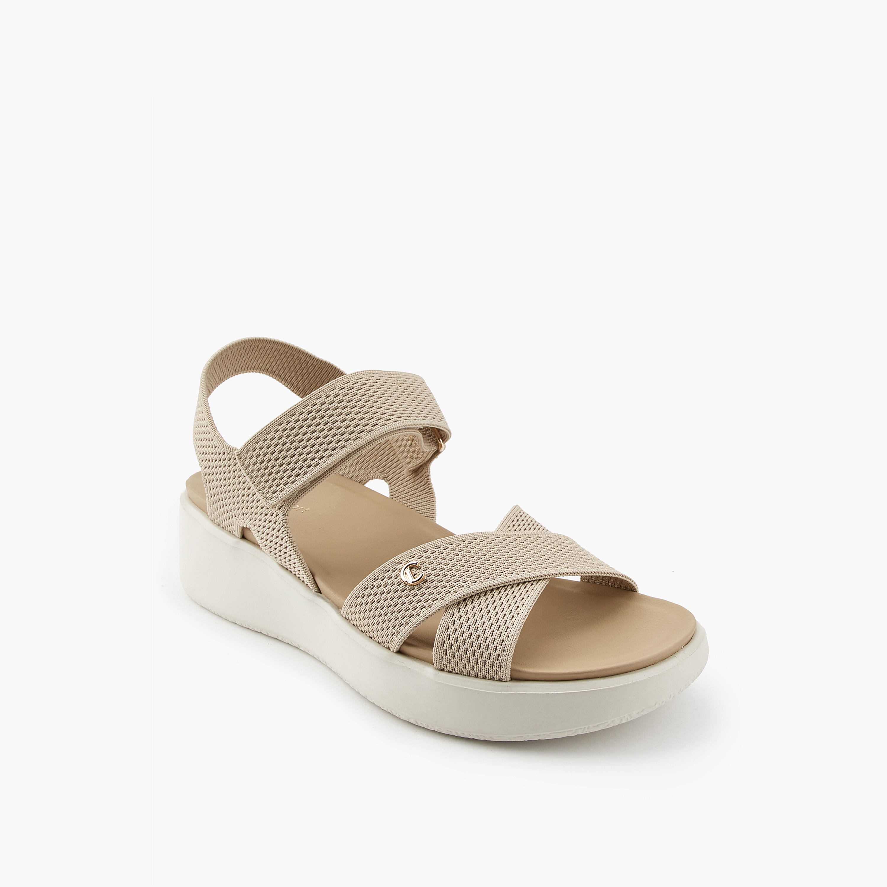 Le Confort Women Cross Strap Flyknit Sandals-women-shoes-sandals-heeled-image-3