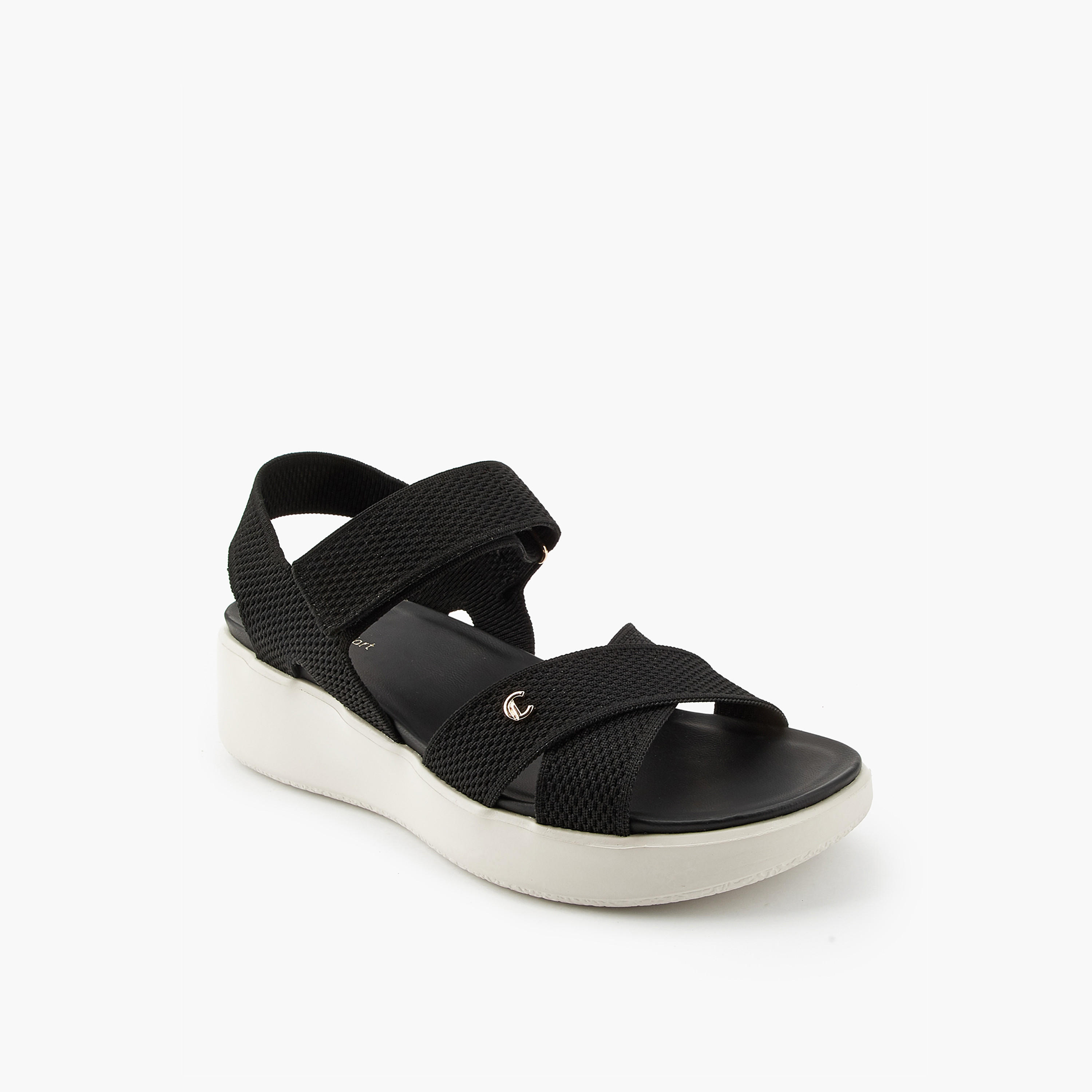 Le Confort Women Cross Strap Flyknit Sandals-women-shoes-sandals-heeled-image-3
