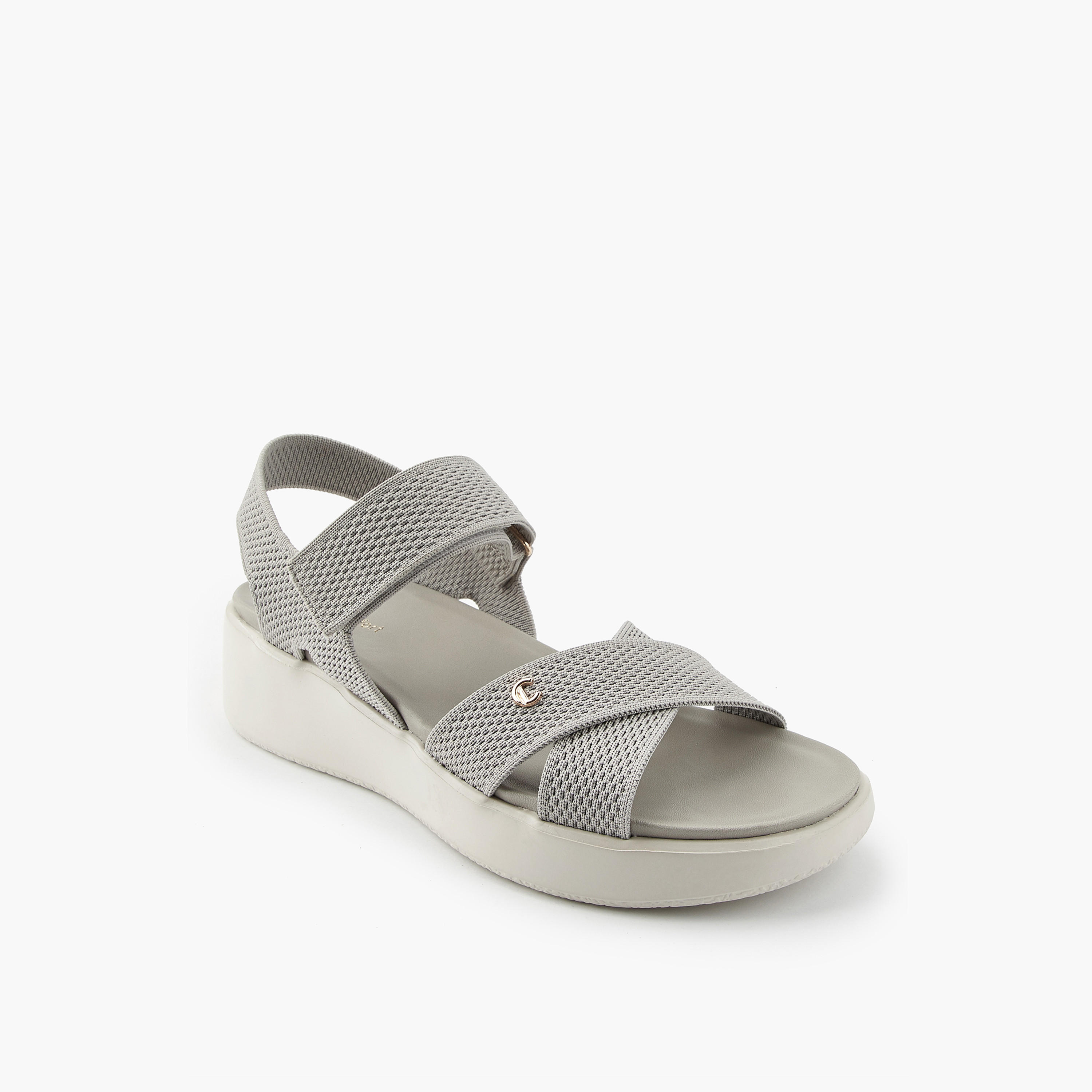 Le Confort Women Cross Strap Flyknit Sandals-women-shoes-sandals-heeled-image-3