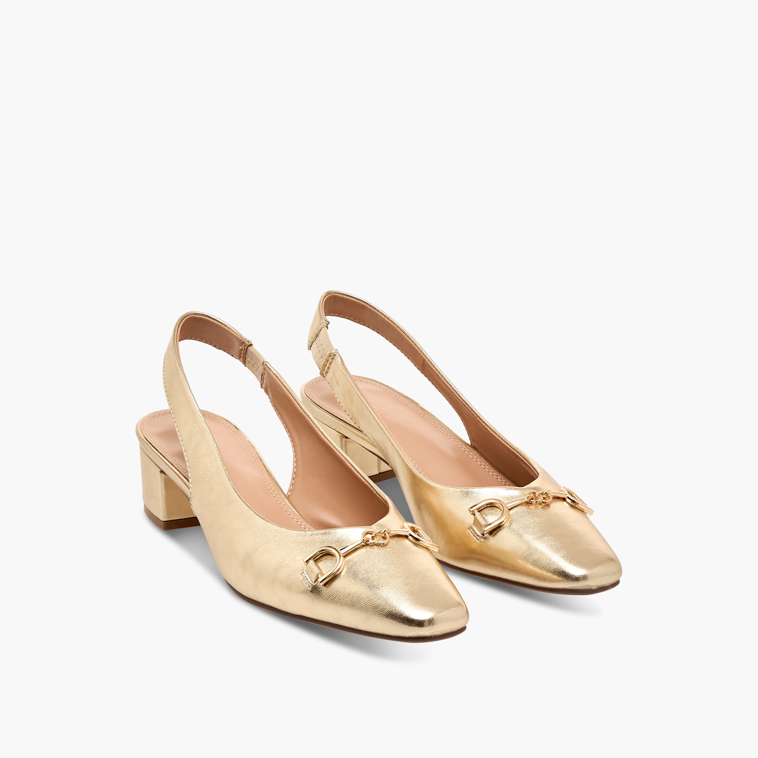 Celeste Women's Solid Slingback Shoes with Block Heels and Metal Accent-women-shoes-heels-image-1