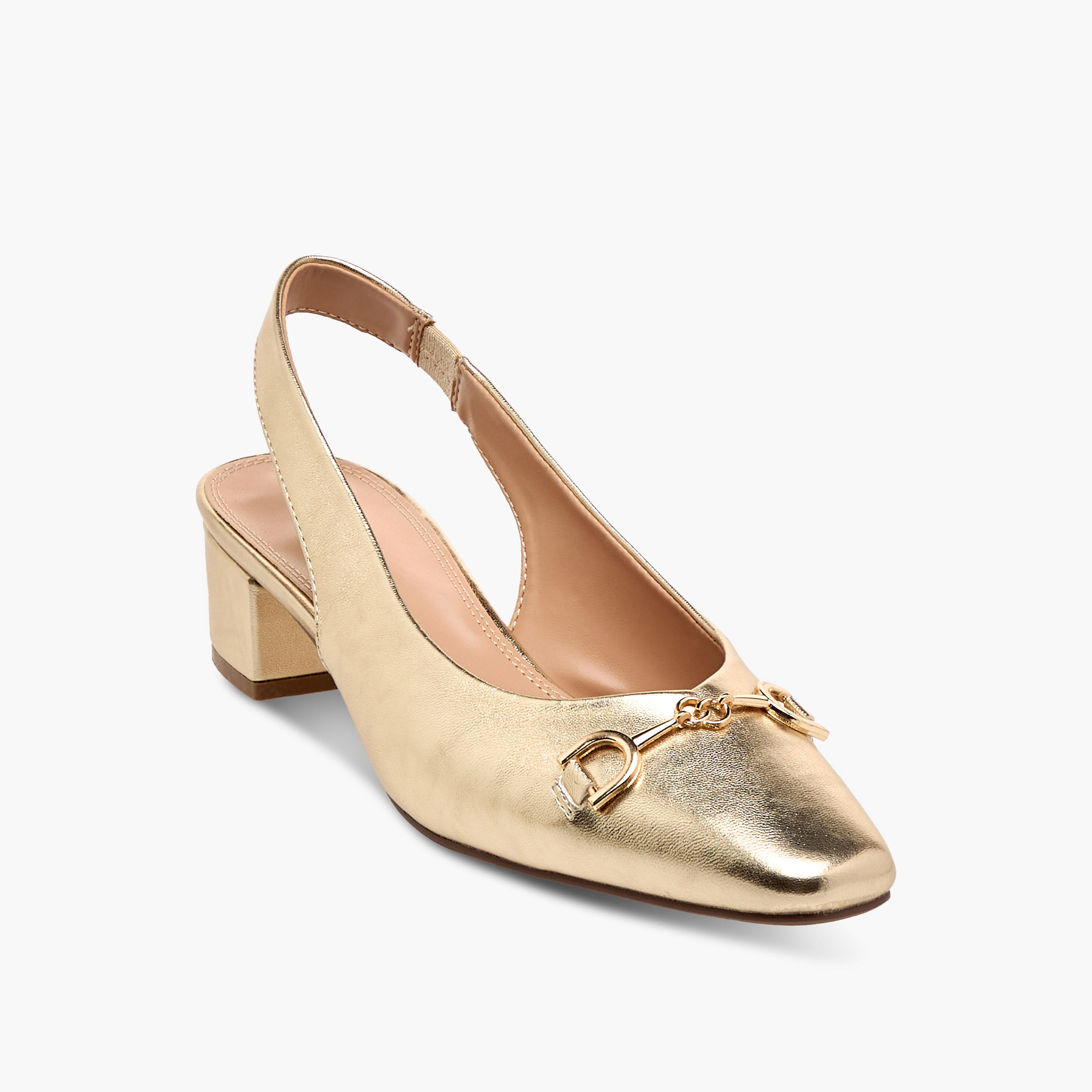 Celeste Women's Solid Slingback Shoes with Block Heels and Metal Accent-women-shoes-heels-image-2