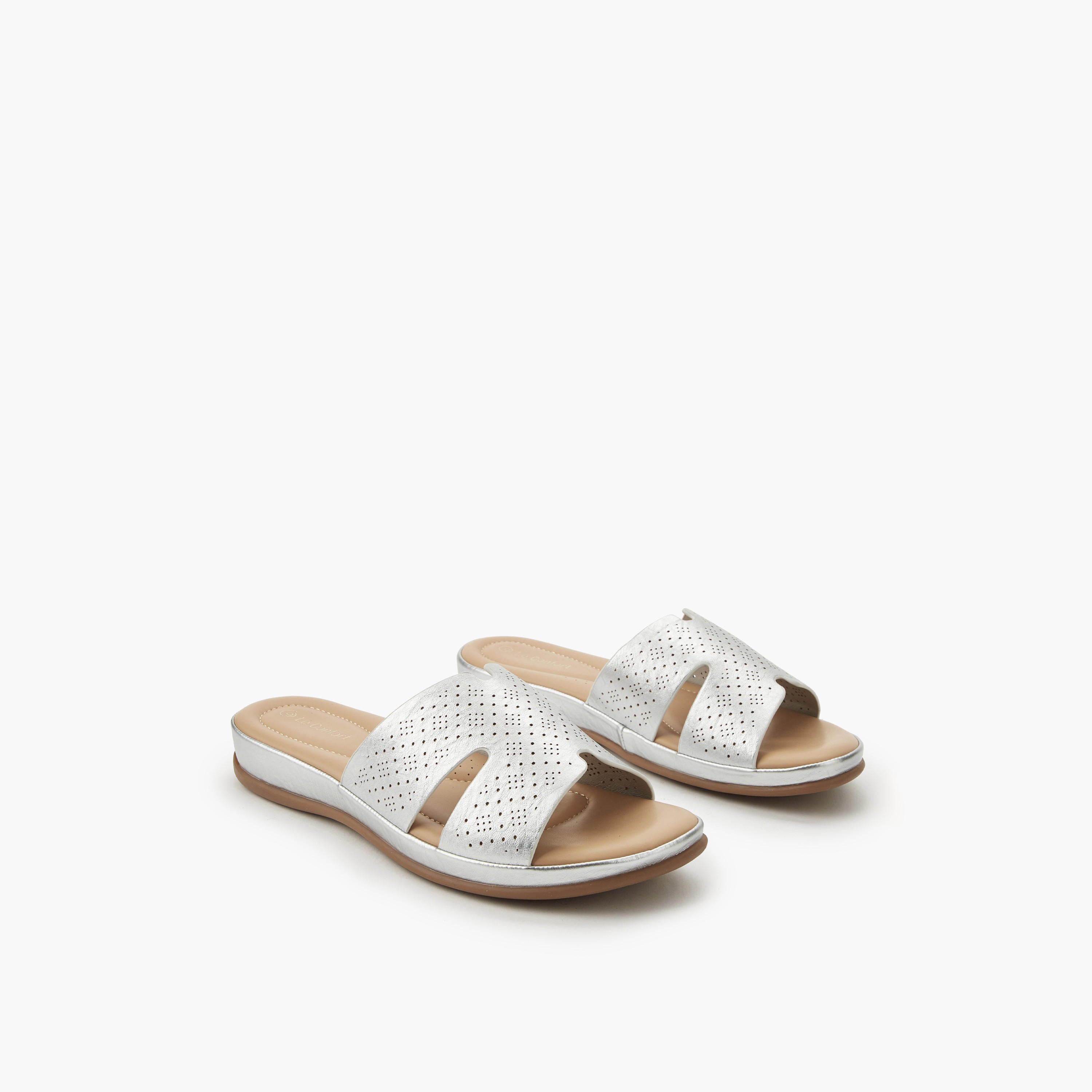 Le Confort Women Perforated Slide Sandals-women-shoes-flats-sandals-image-1