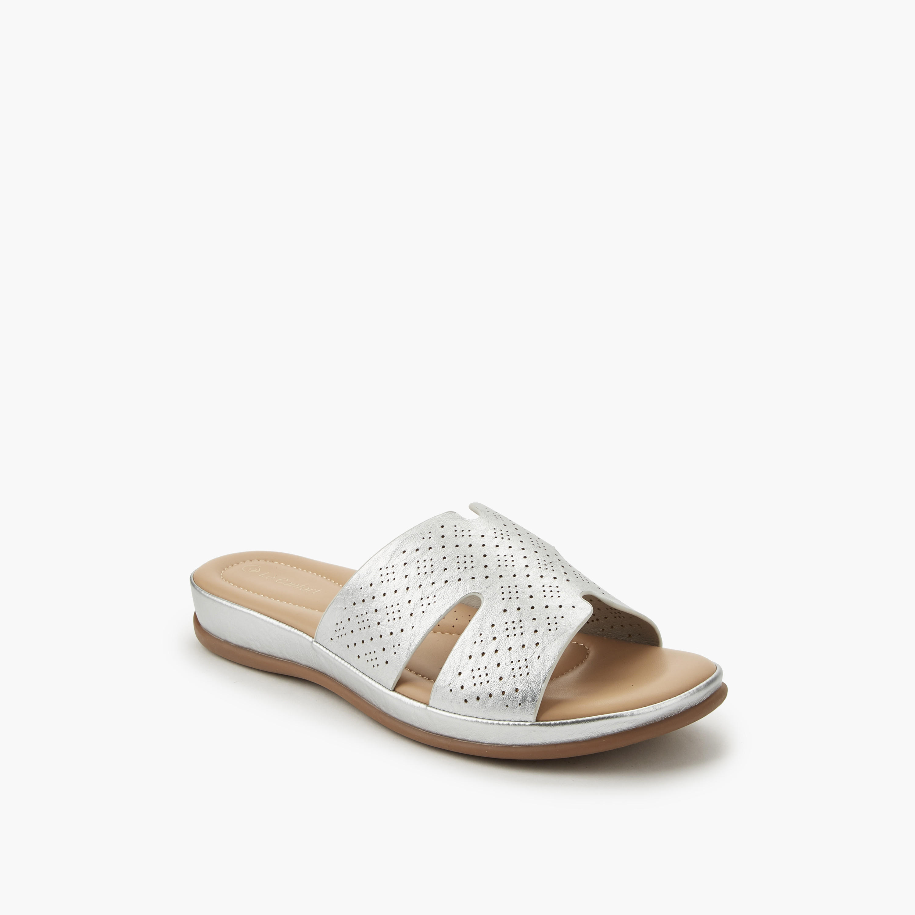 Le Confort Women Perforated Slide Sandals-women-shoes-flats-sandals-image-2
