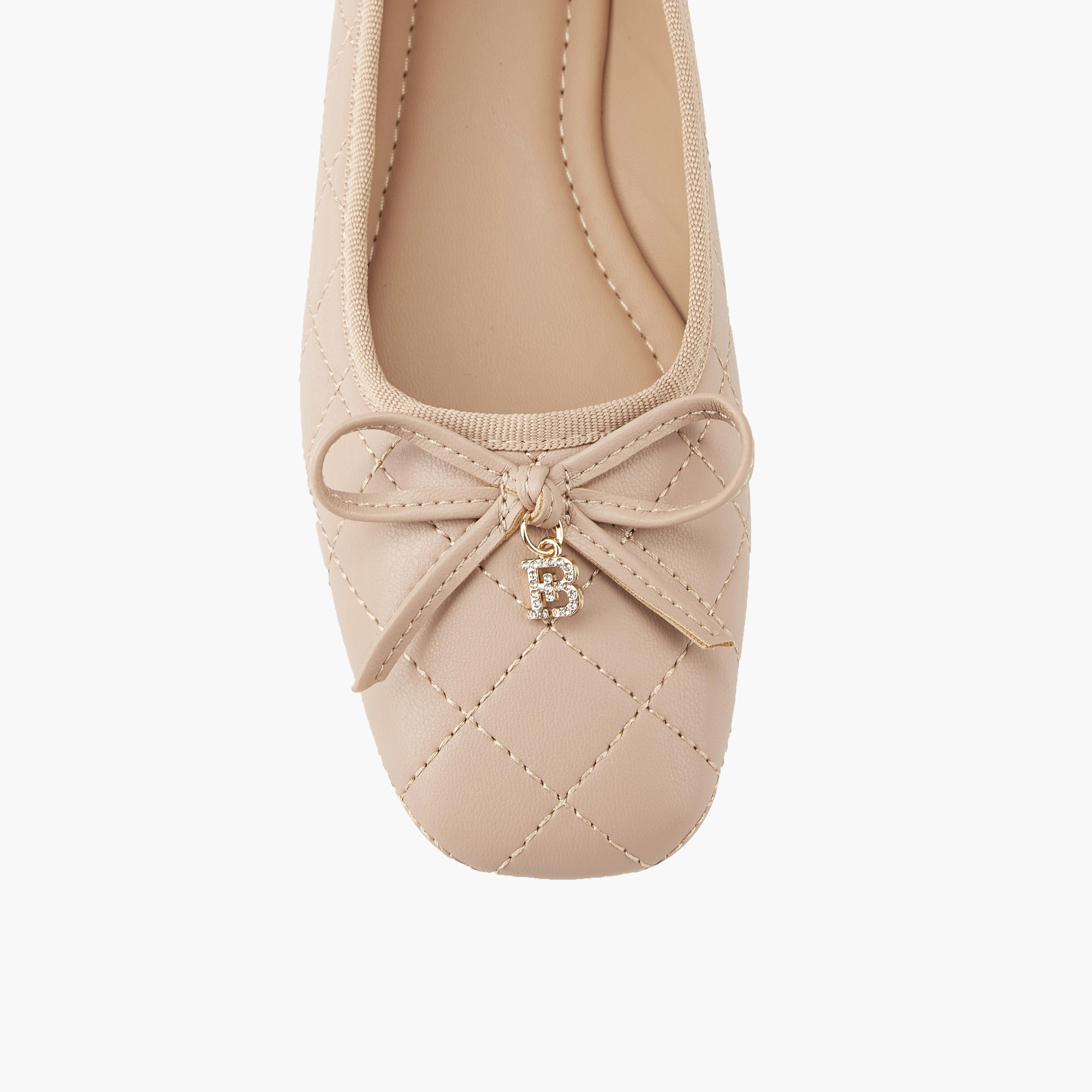 Flora Bella Quilted Ballerina Shoes with Bow Detail-women-shoes-flats-ballerinas-image-4
