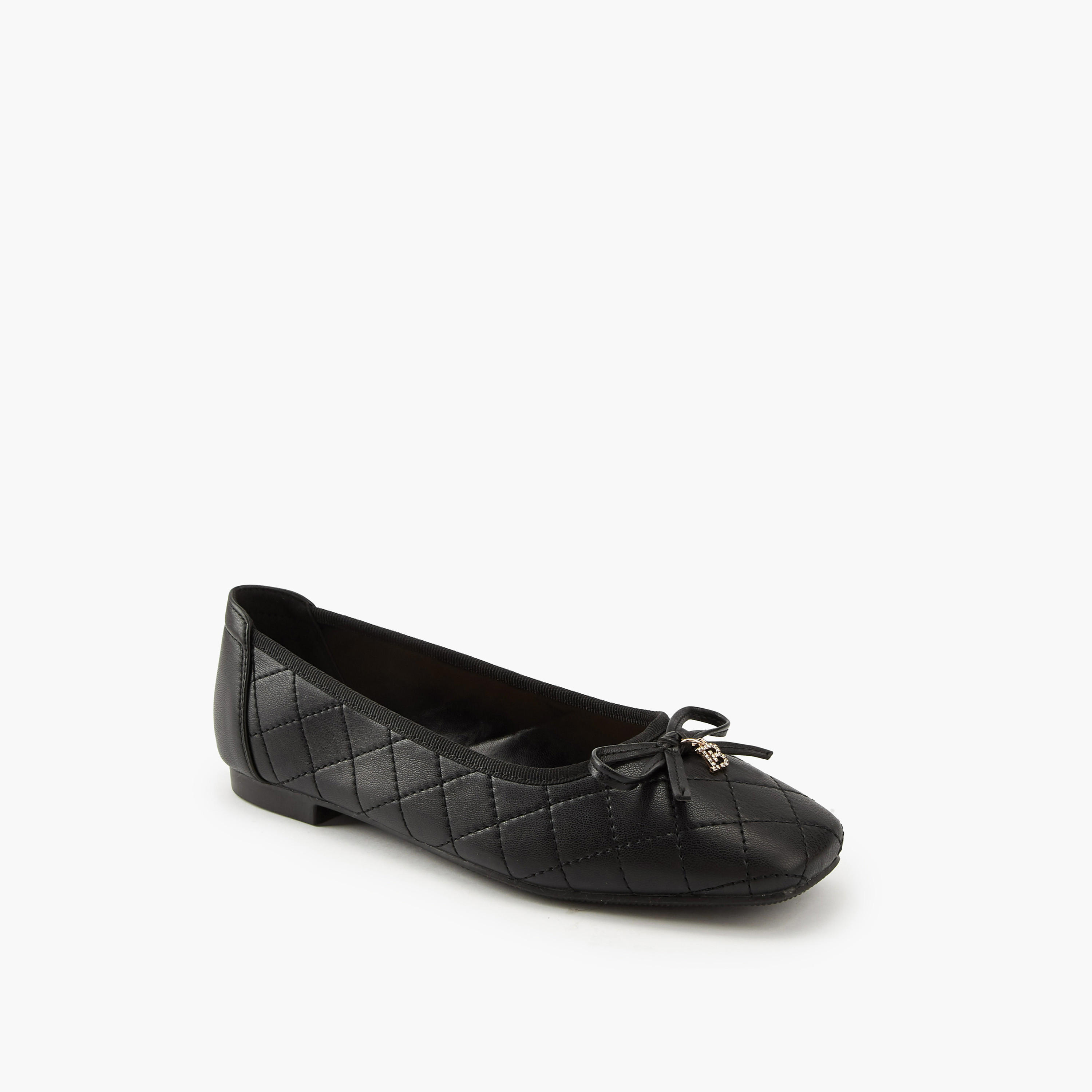 Flora Bella Quilted Ballerina Shoes with Bow Detail-women-shoes-flats-ballerinas-image-3