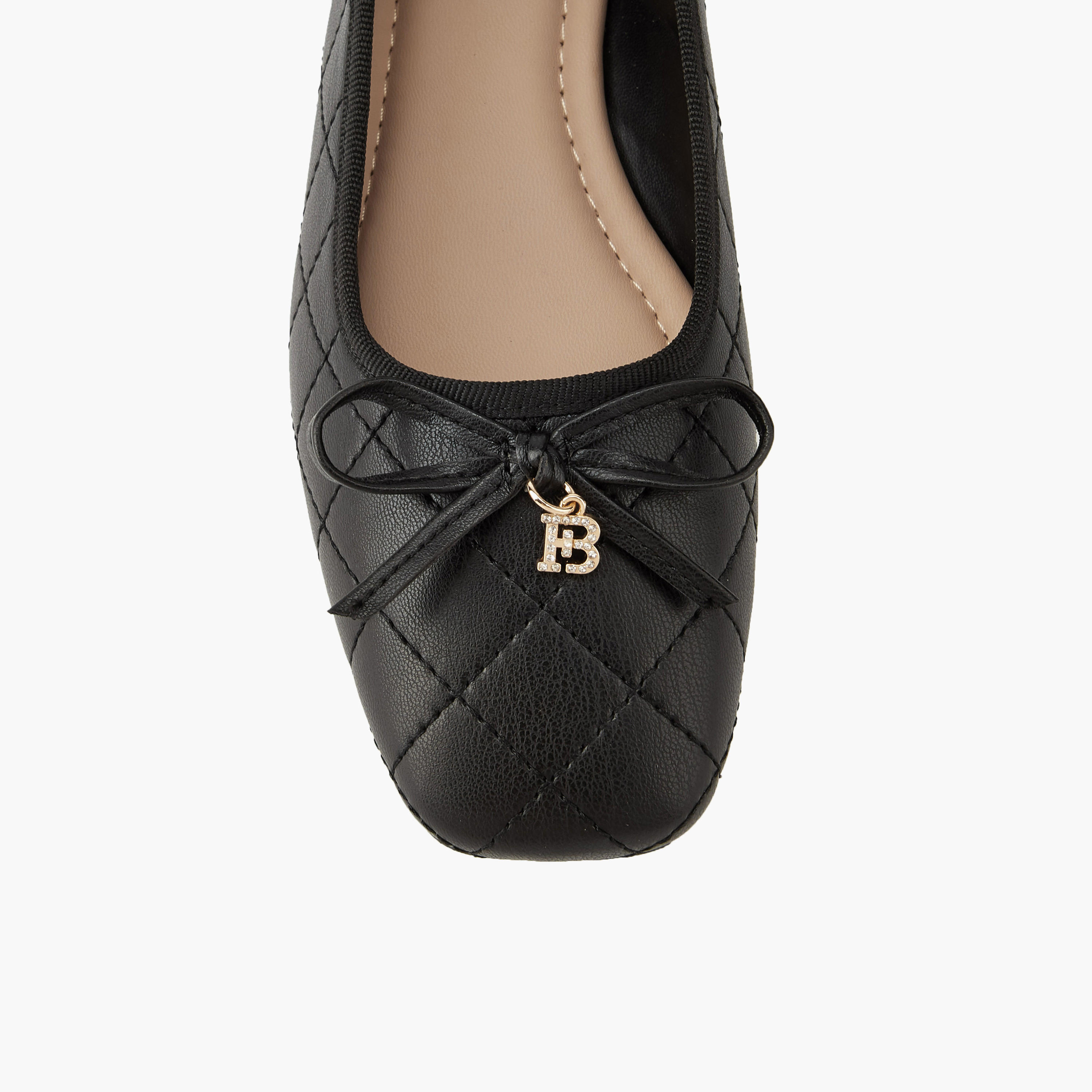 Flora Bella Quilted Ballerina Shoes with Bow Detail-women-shoes-flats-ballerinas-image-4