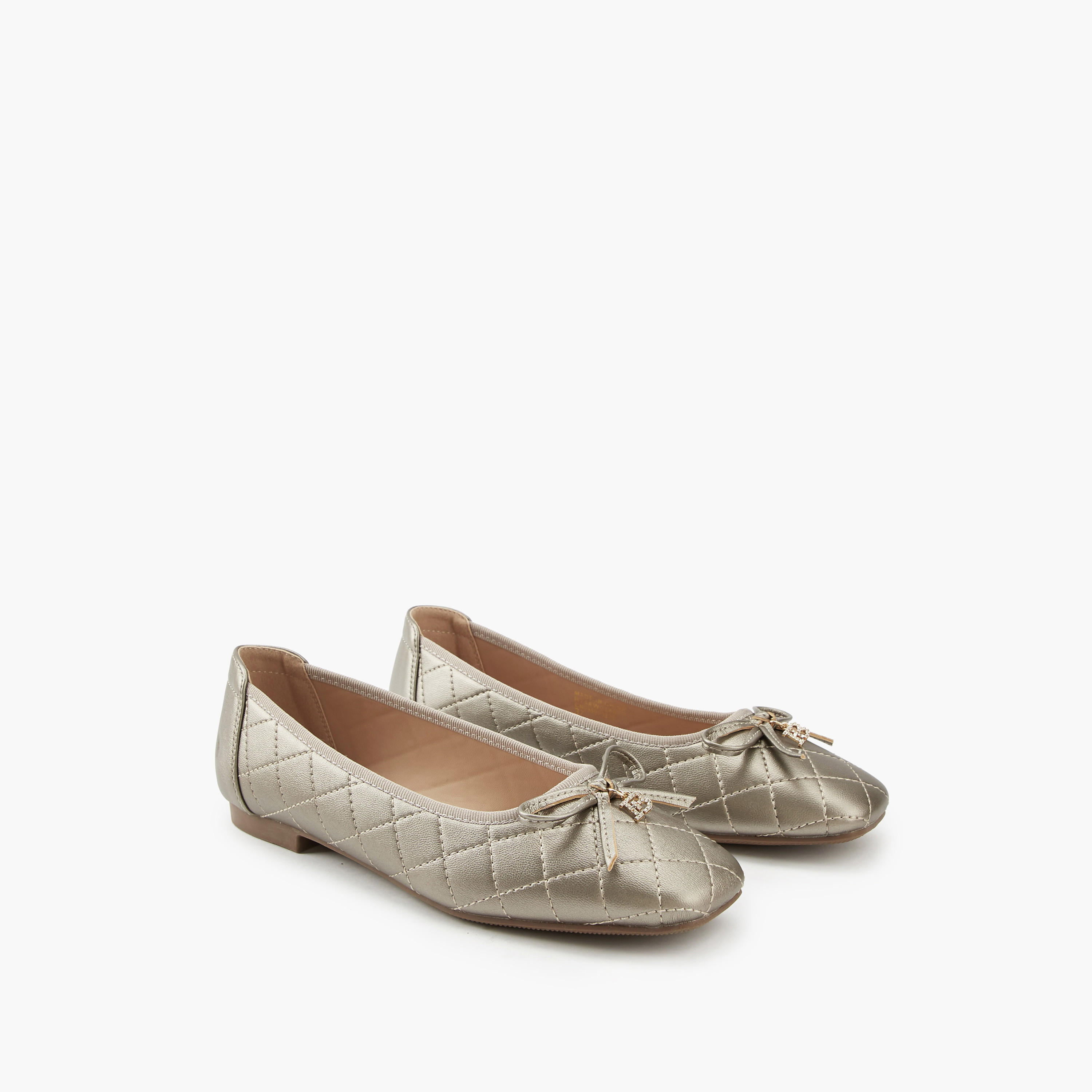Flora Bella Quilted Ballerina Shoes with Bow Detail-women-shoes-flats-ballerinas-image-1