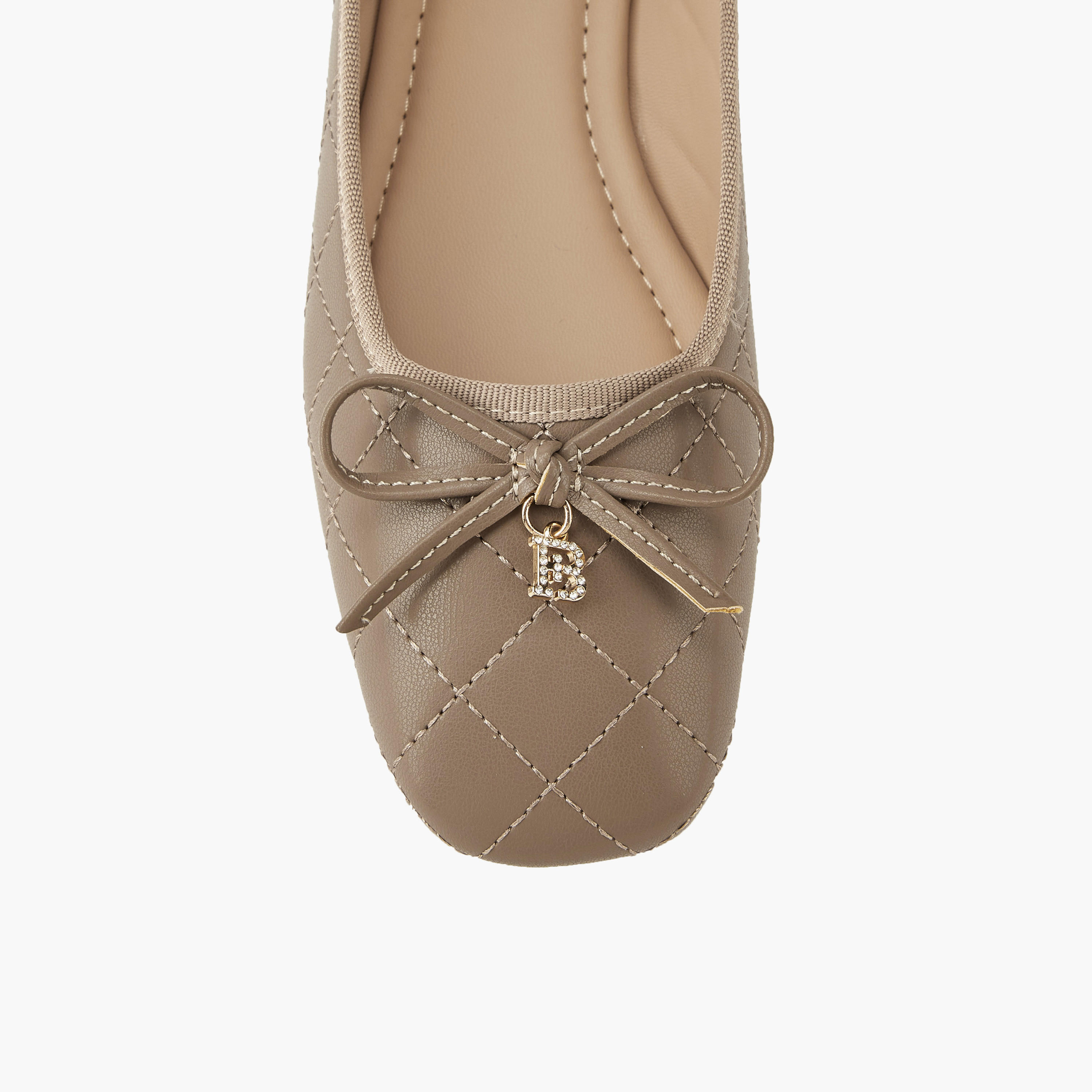Flora Bella Quilted Ballerina Shoes with Bow Detail-women-shoes-flats-ballerinas-image-4