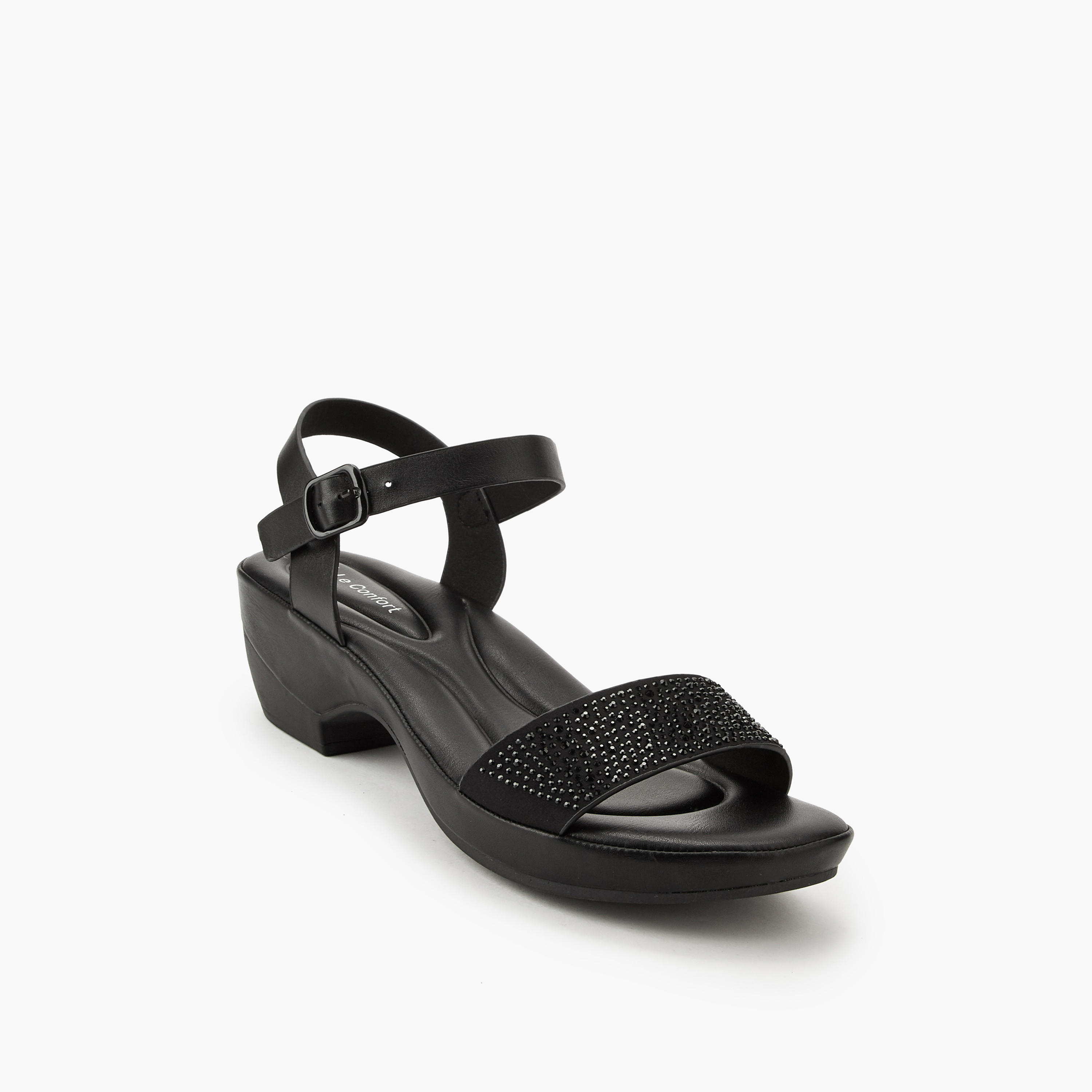 Le Confort Women Embellished Ankle Strap Sandals-women-shoes-sandals-heeled-image-2