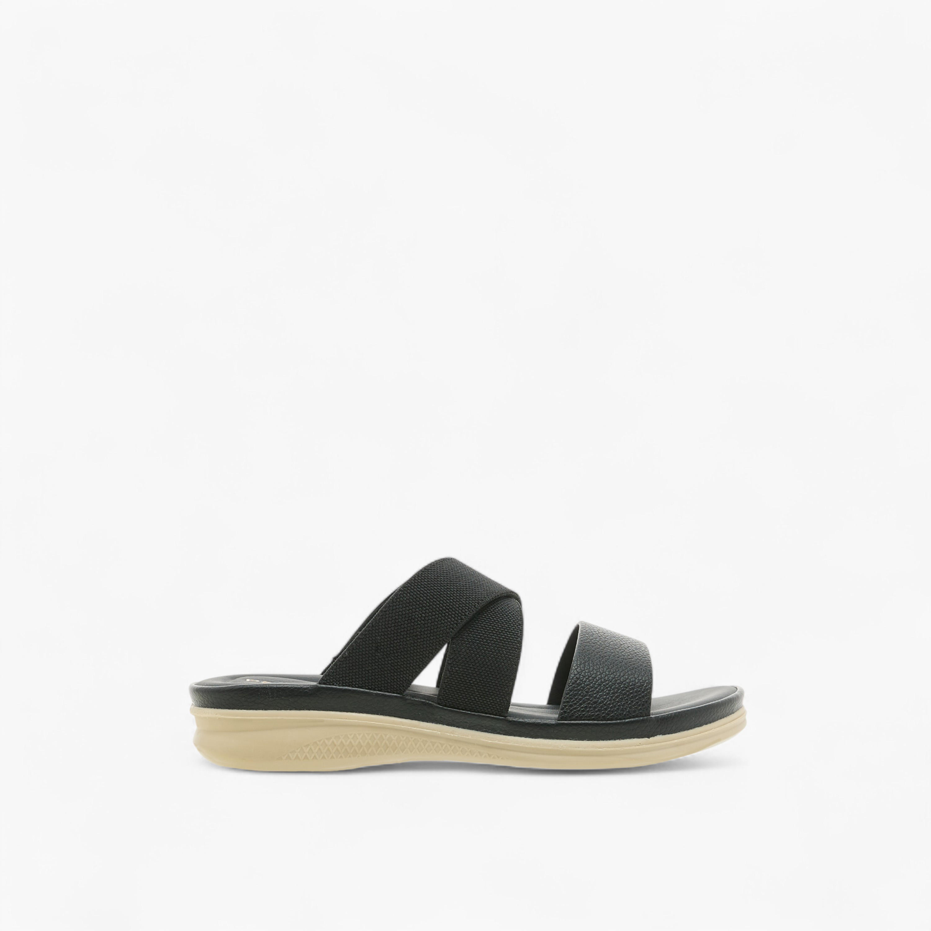 Paprika Textured Slip-On Cross Strap Sandals with Flat Heels-women-shoes-flats-sandals-image-3