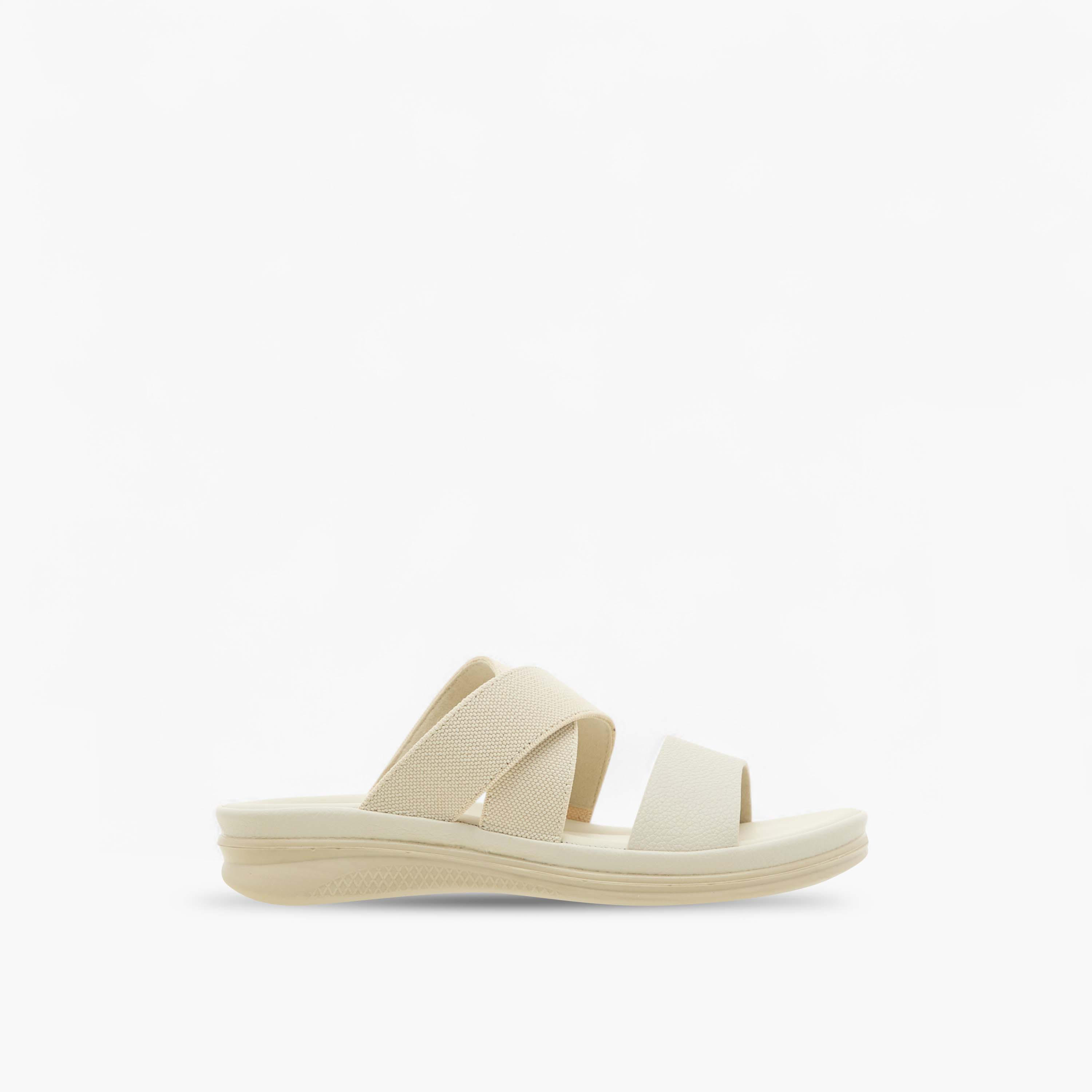 صندل بارز الملمس سهل الارتداء بأحزمة متقاطعة وكعب مسطّح من بابريكا-women-shoes-flats-sandals-image-3