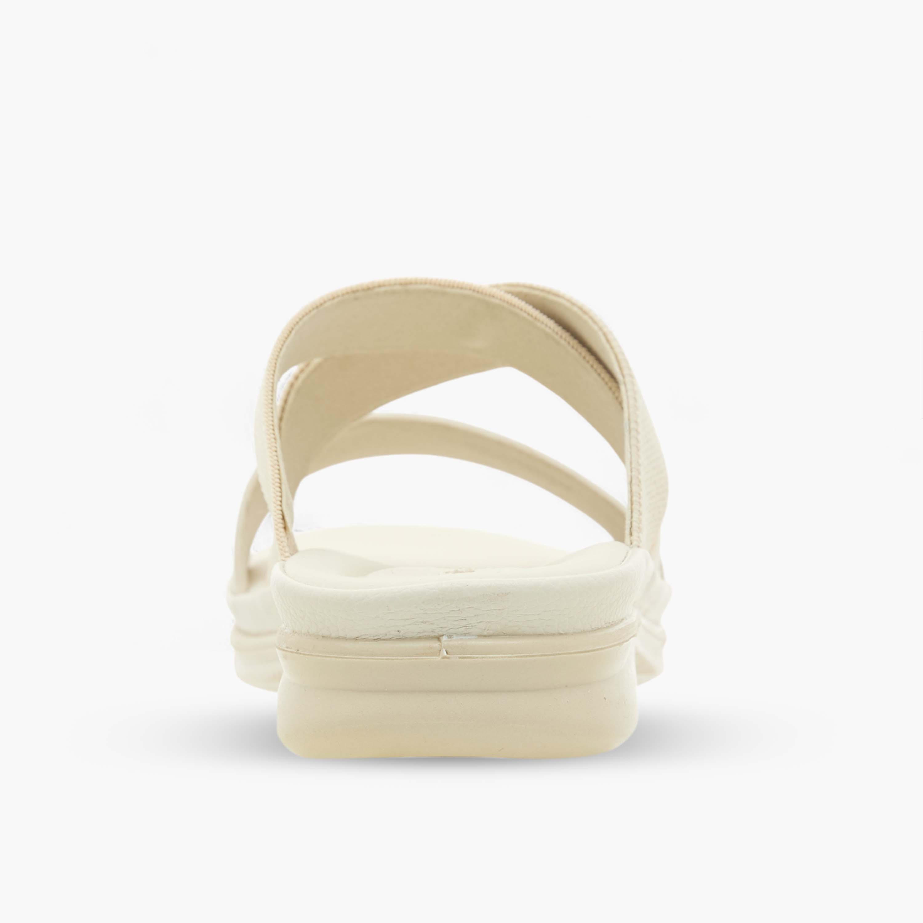 صندل بارز الملمس سهل الارتداء بأحزمة متقاطعة وكعب مسطّح من بابريكا-women-shoes-flats-sandals-image-5