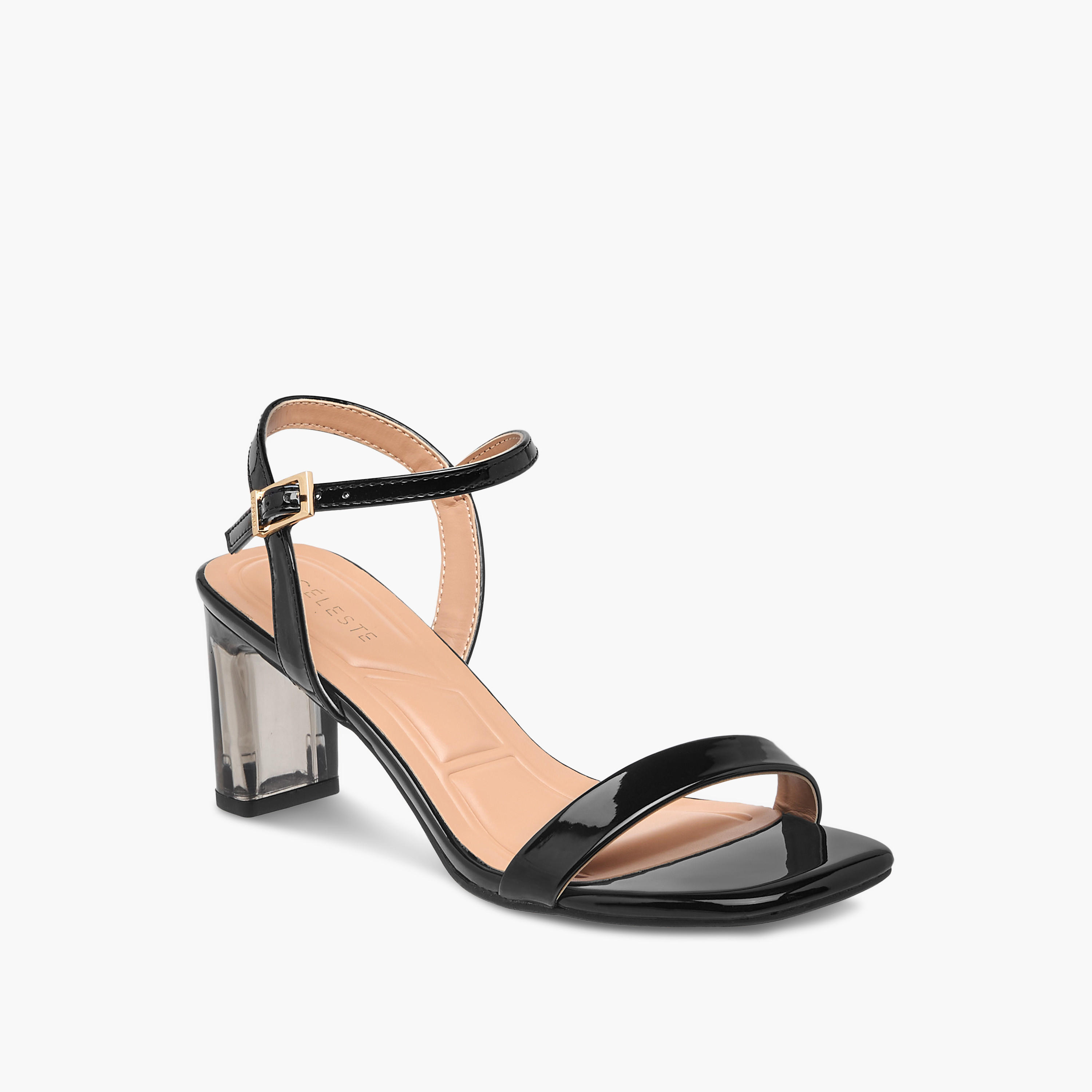 صندل سادة بكعب سميك وإبزيم إغلاق للنساء من سيليست-women-shoes-sandals-heeled-image-2