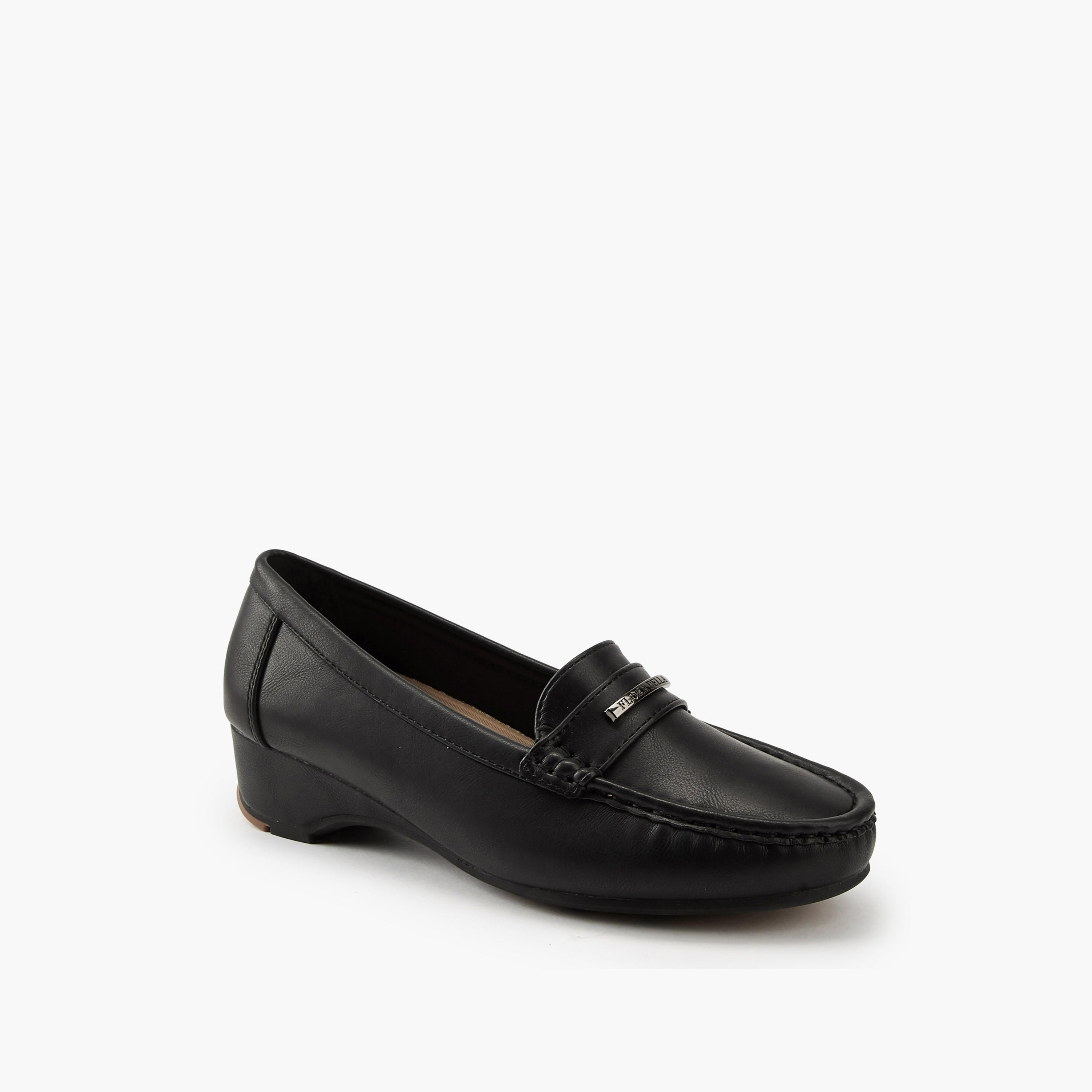 Flora Bella Metal Accent Loafers with Wedge Heels-women-shoes-heels-image-3