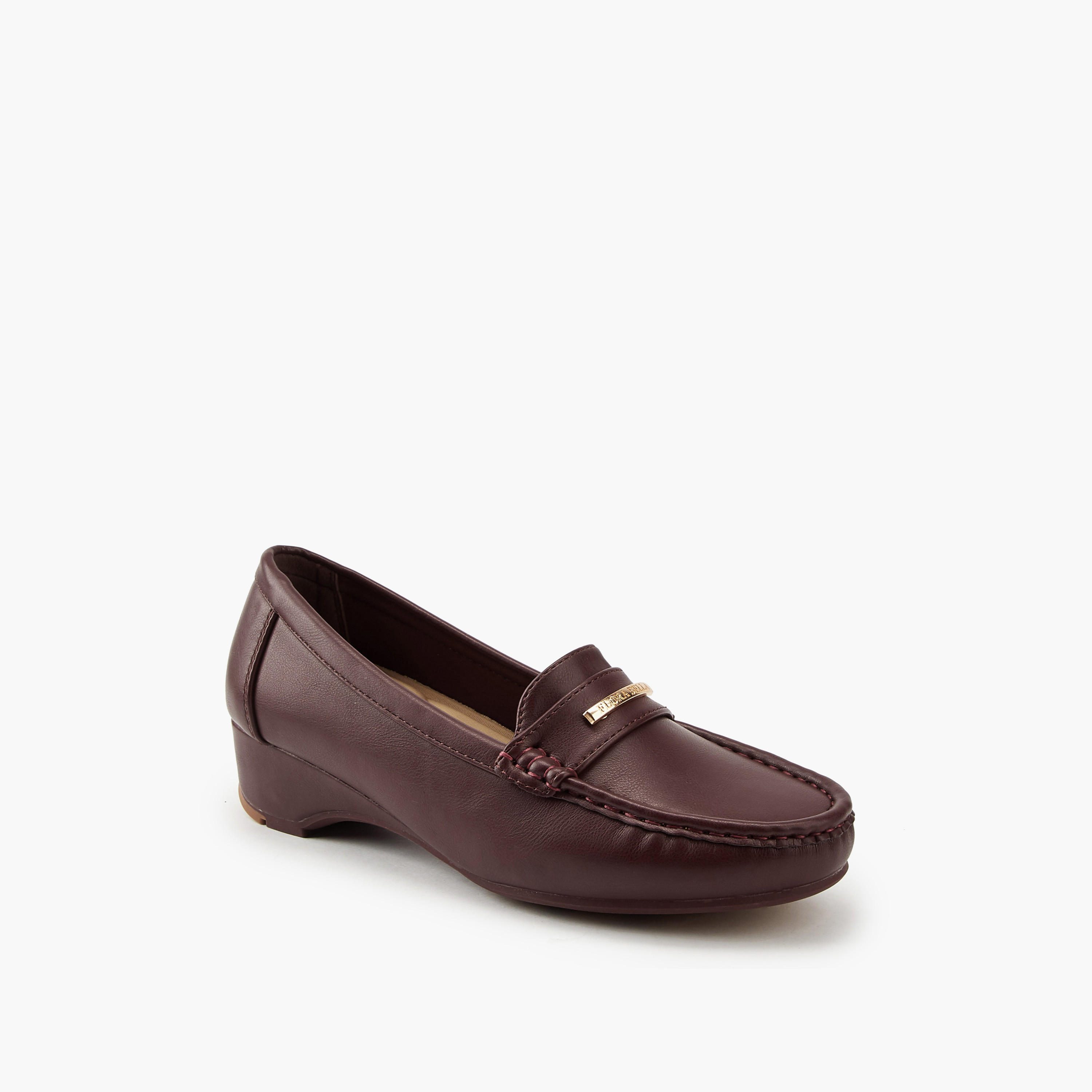 Flora Bella Metal Accent Loafers with Wedge Heels-women-shoes-heels-image-3