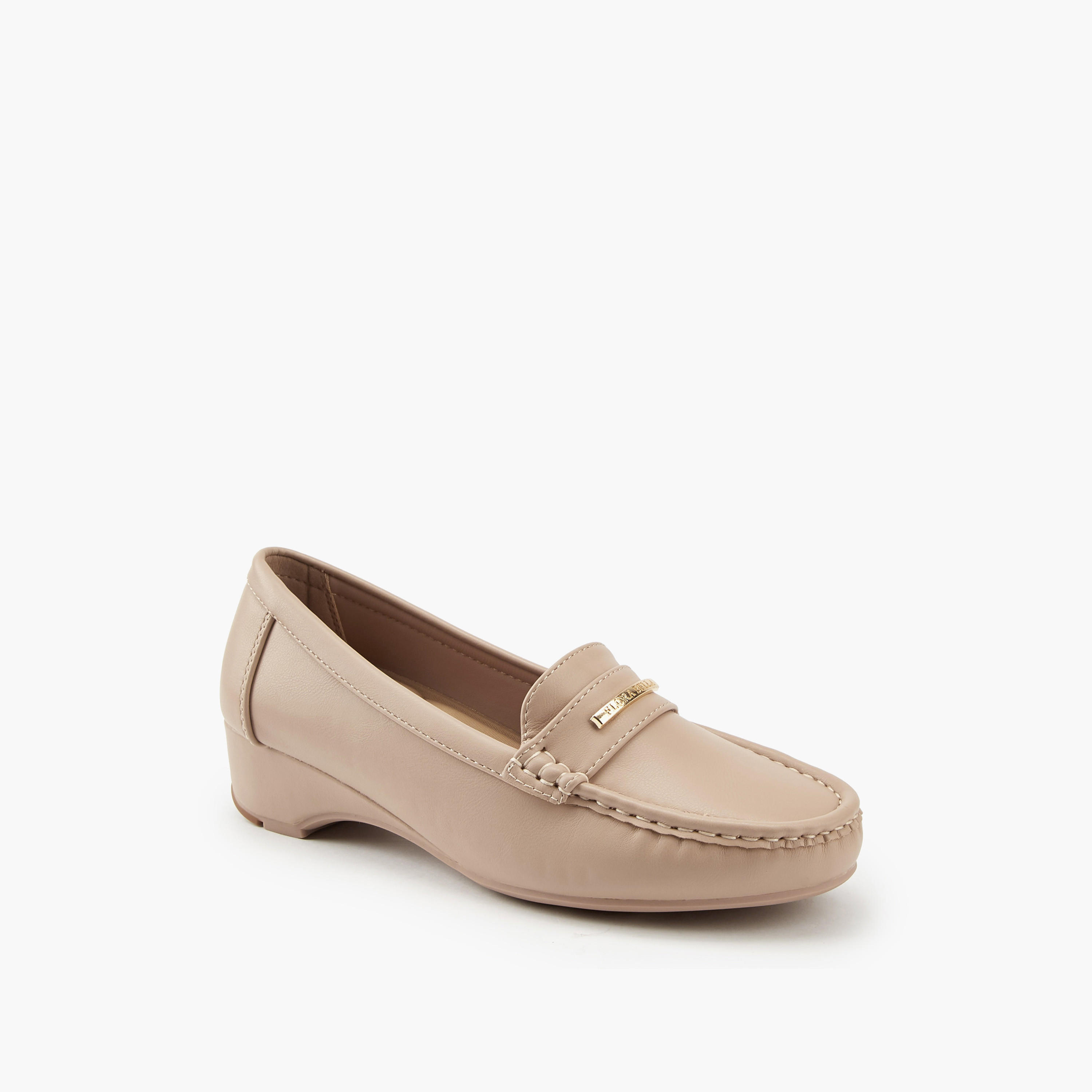 Flora Bella Metal Accent Loafers with Wedge Heels-women-shoes-heels-image-3
