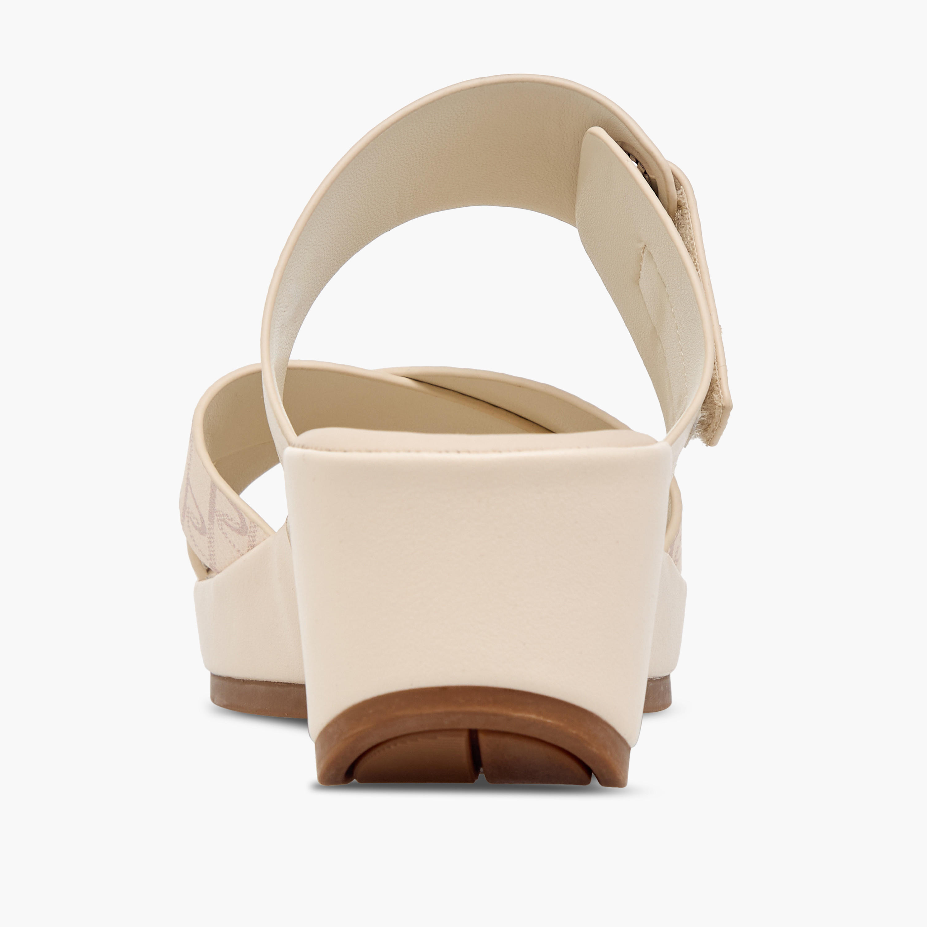 Paprika Monogram Print Slip-On Comfort Sandals with Wedge Heel-women-shoes-sandals-heeled-image-5