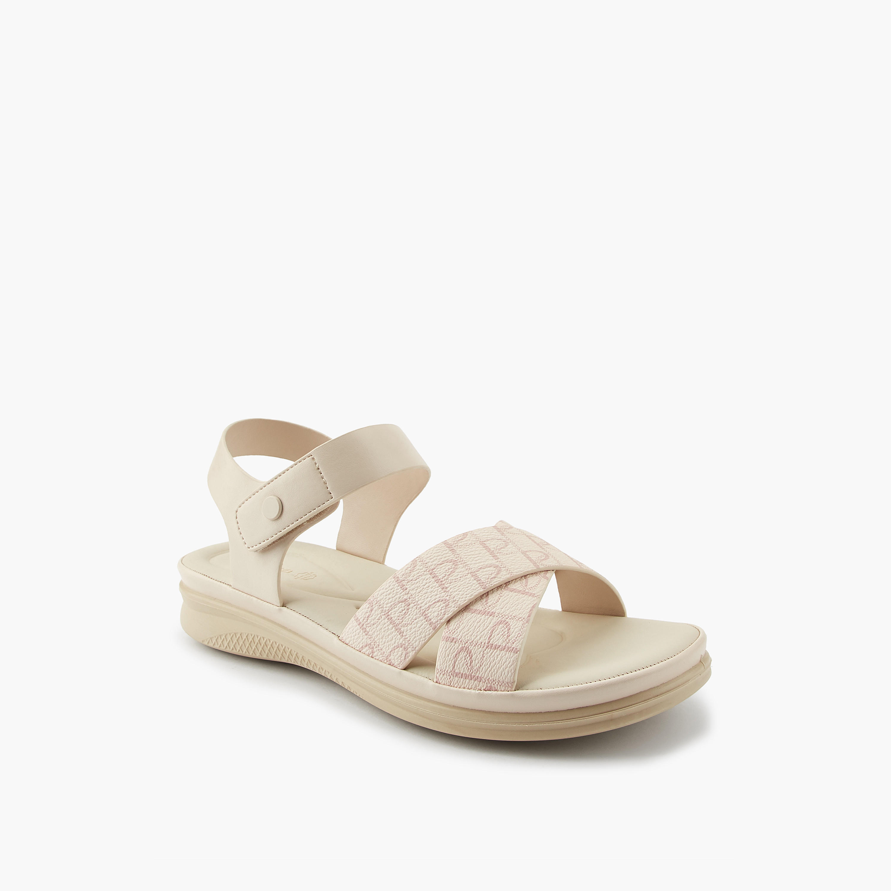 Paprika Women's Monogram Print Cross Strap Sandals-women-shoes-sandals-heeled-image-3