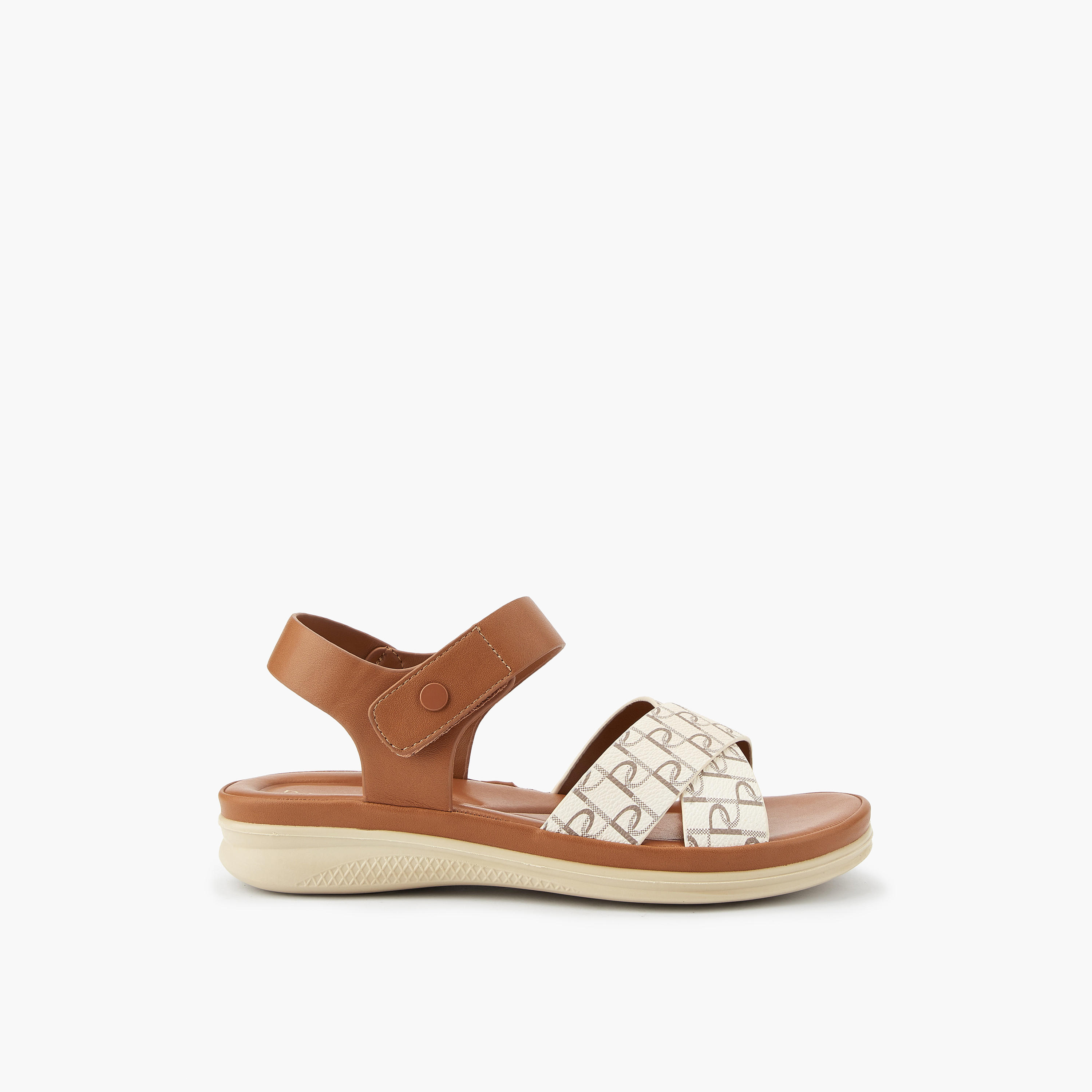 Paprika Women's Monogram Print Cross Strap Sandals-women-shoes-sandals-heeled-image-2