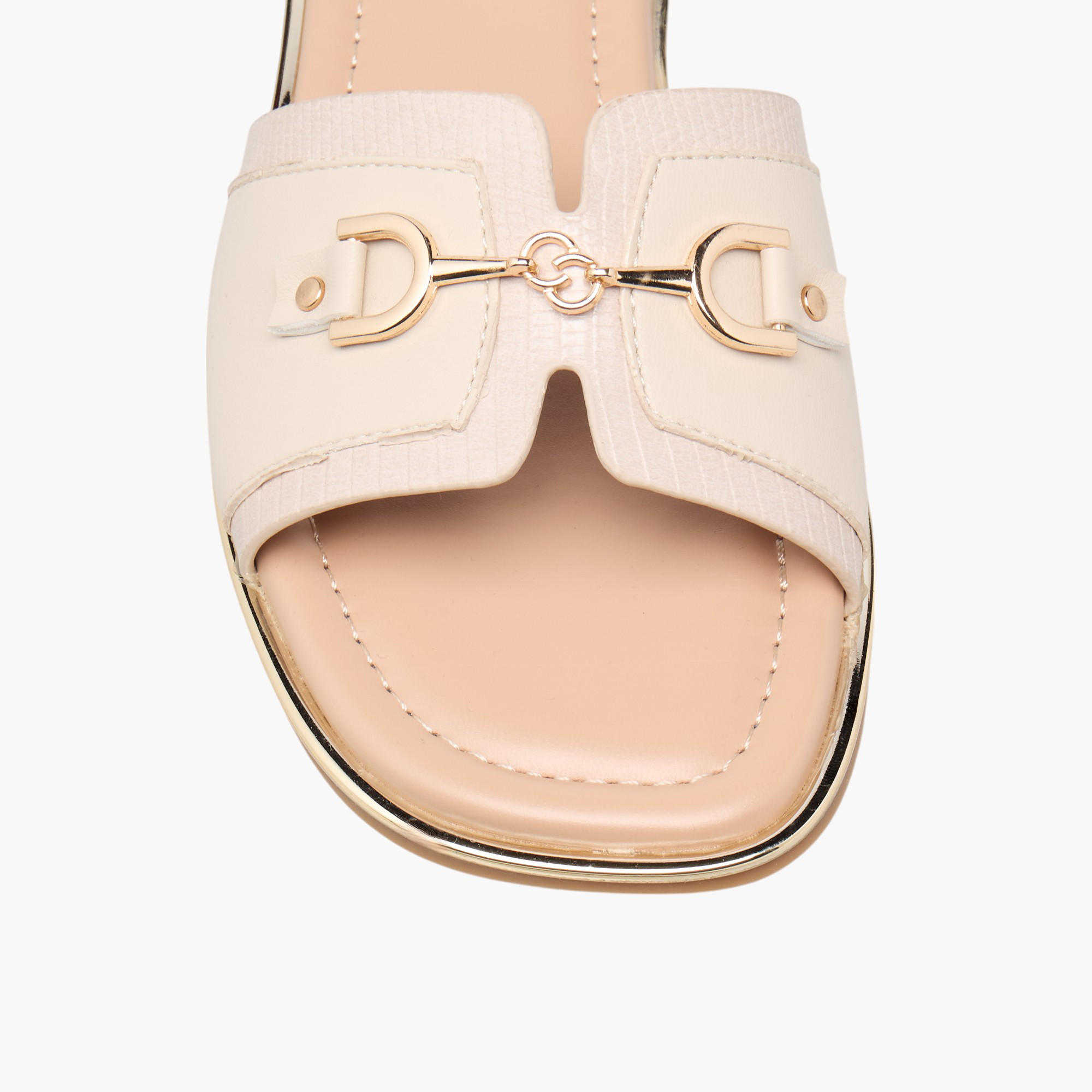 Celeste Women's Textured Slip-On Flat Sandals with Metal Accent-women-shoes-flats-sandals-image-4
