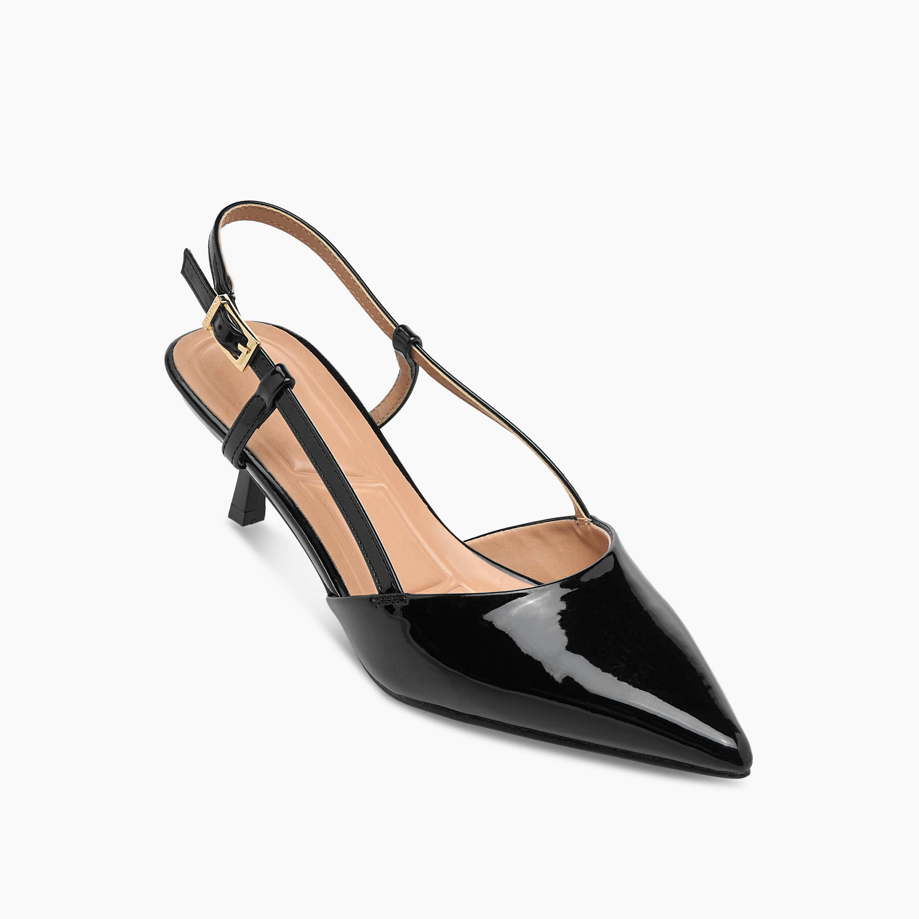 Celeste Women's Pointed Toe Slingback Shoes with Kitten Heels and Buckle Closure-women-shoes-heels-image-2