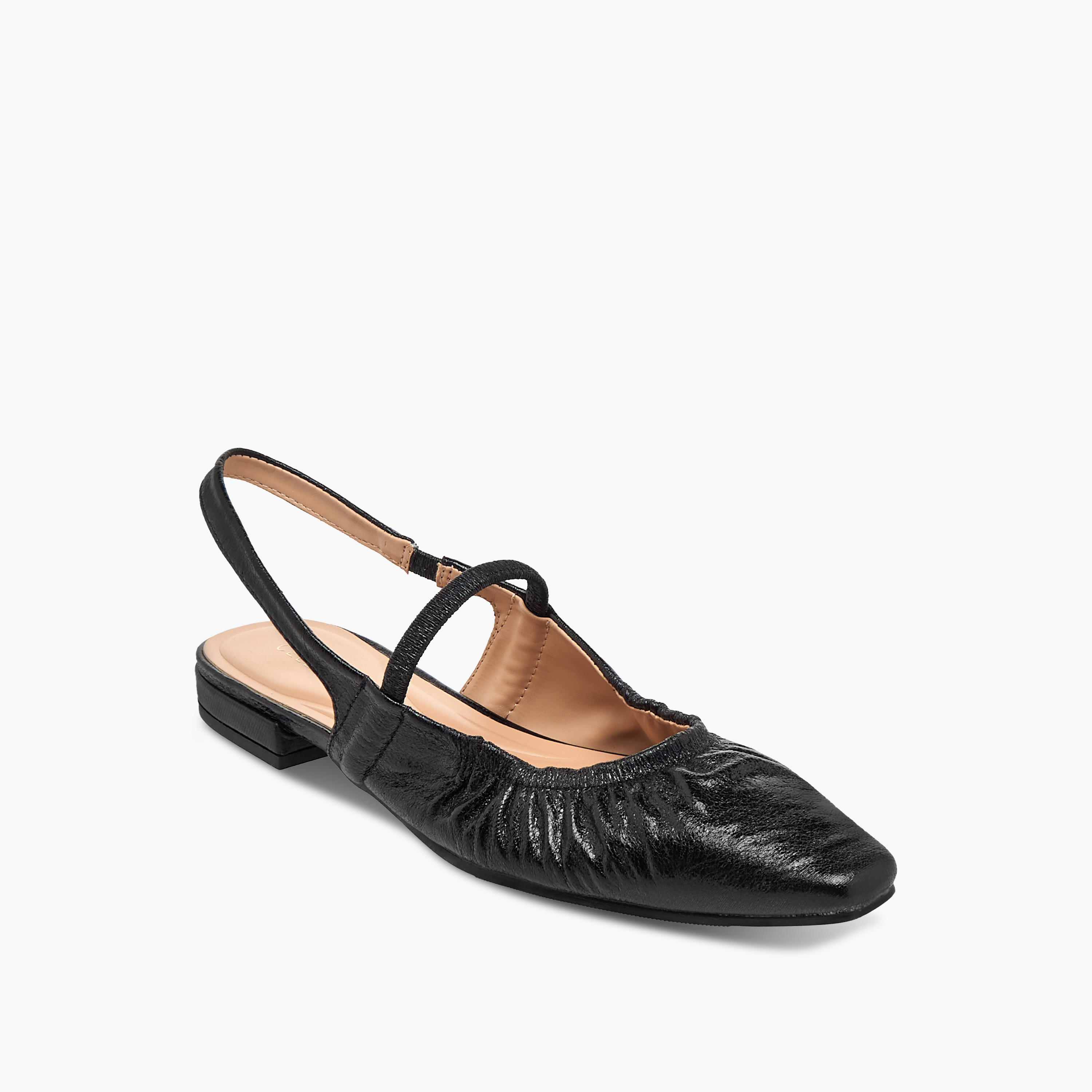 Celeste Women's Textured Slingback Sandal with Elasticated Strap-women-shoes-ballerinas-image-2