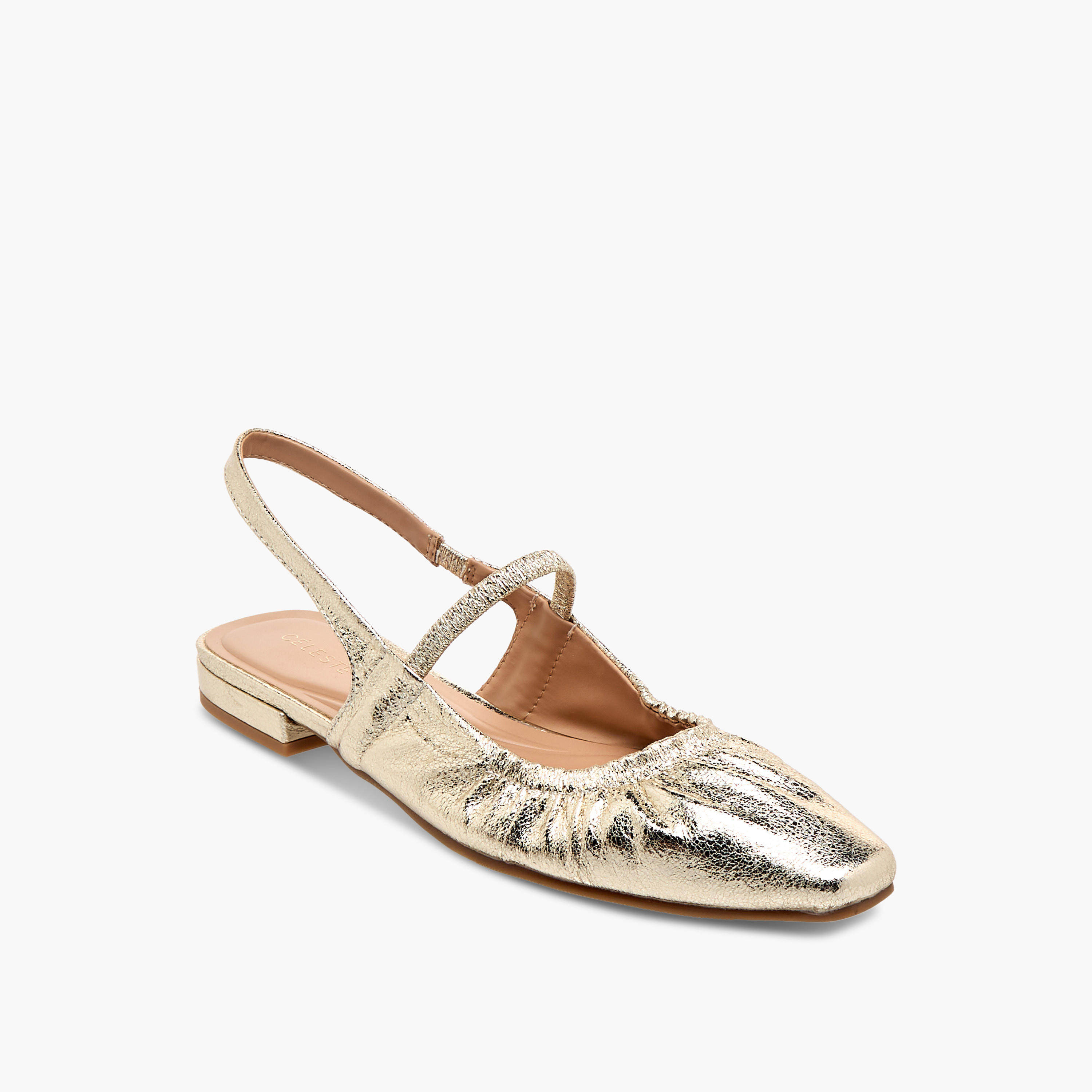 Celeste Women's Textured Slingback Sandal with Elasticated Strap-women-shoes-ballerinas-image-2