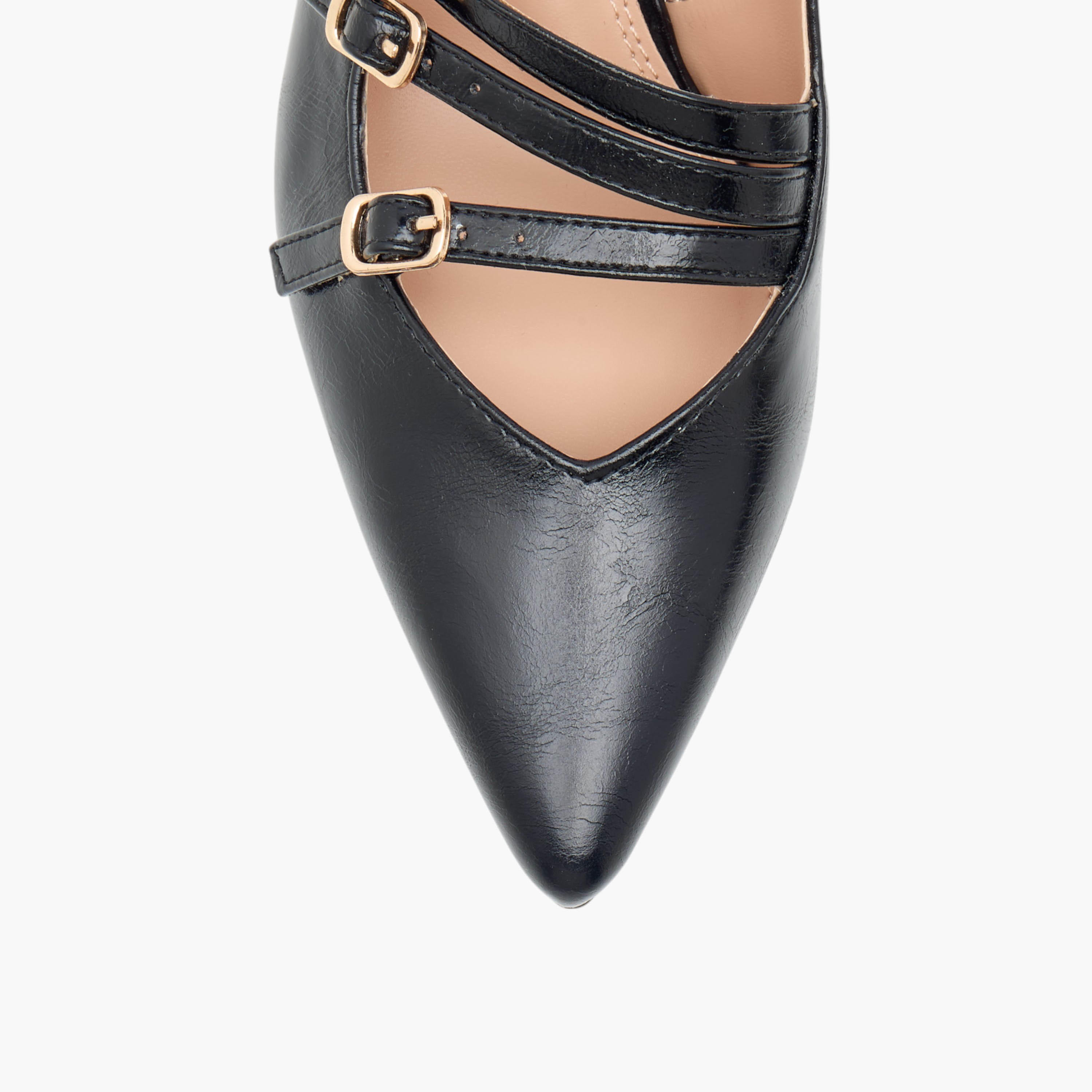 Celeste Women's Pointed Toe Shoes with Kitten Heels and Pin Buckle Closure-women-shoes-heels-image-4