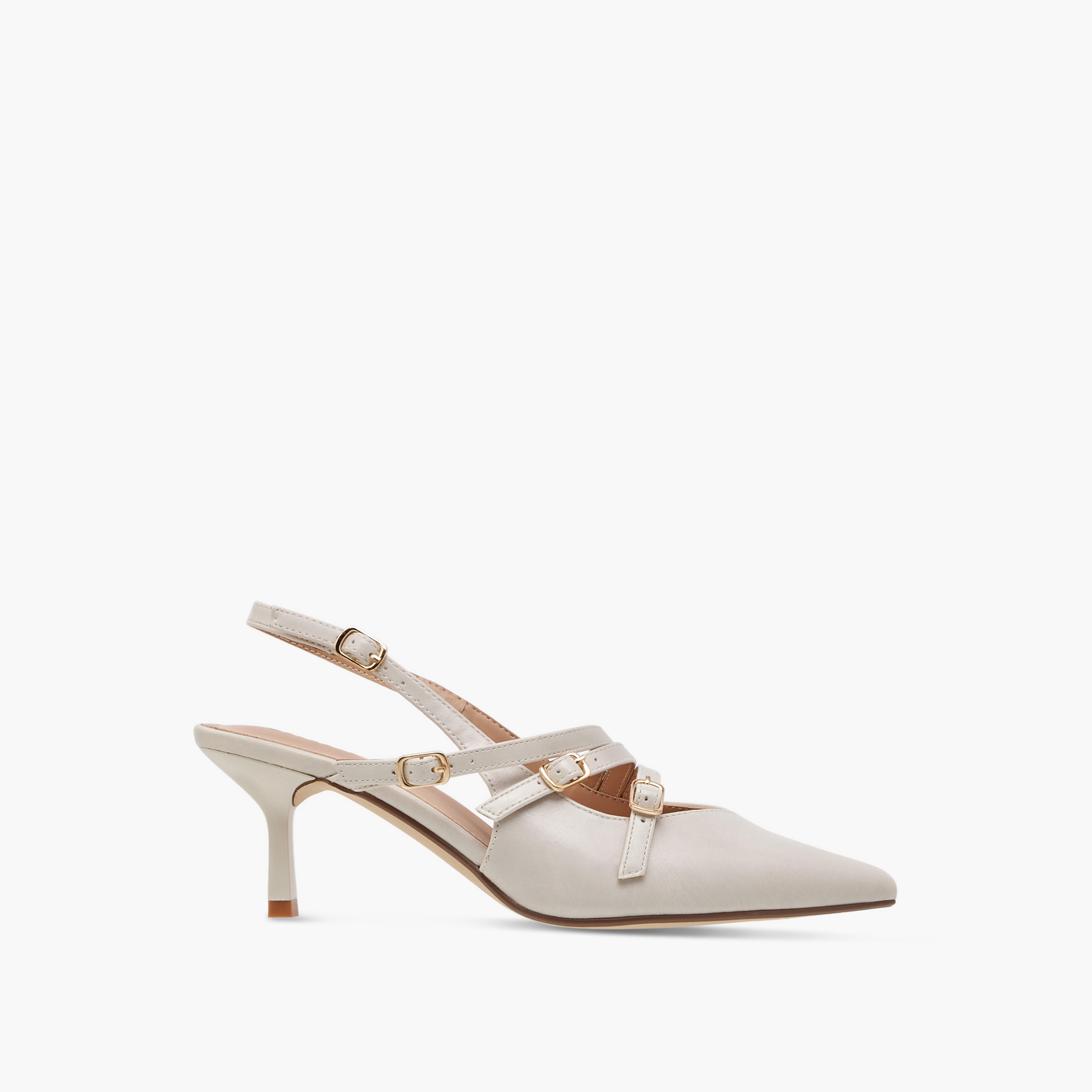 Celeste Women's Pointed Toe Shoes with Kitten Heels and Pin Buckle Closure-women-shoes-heels-image-3