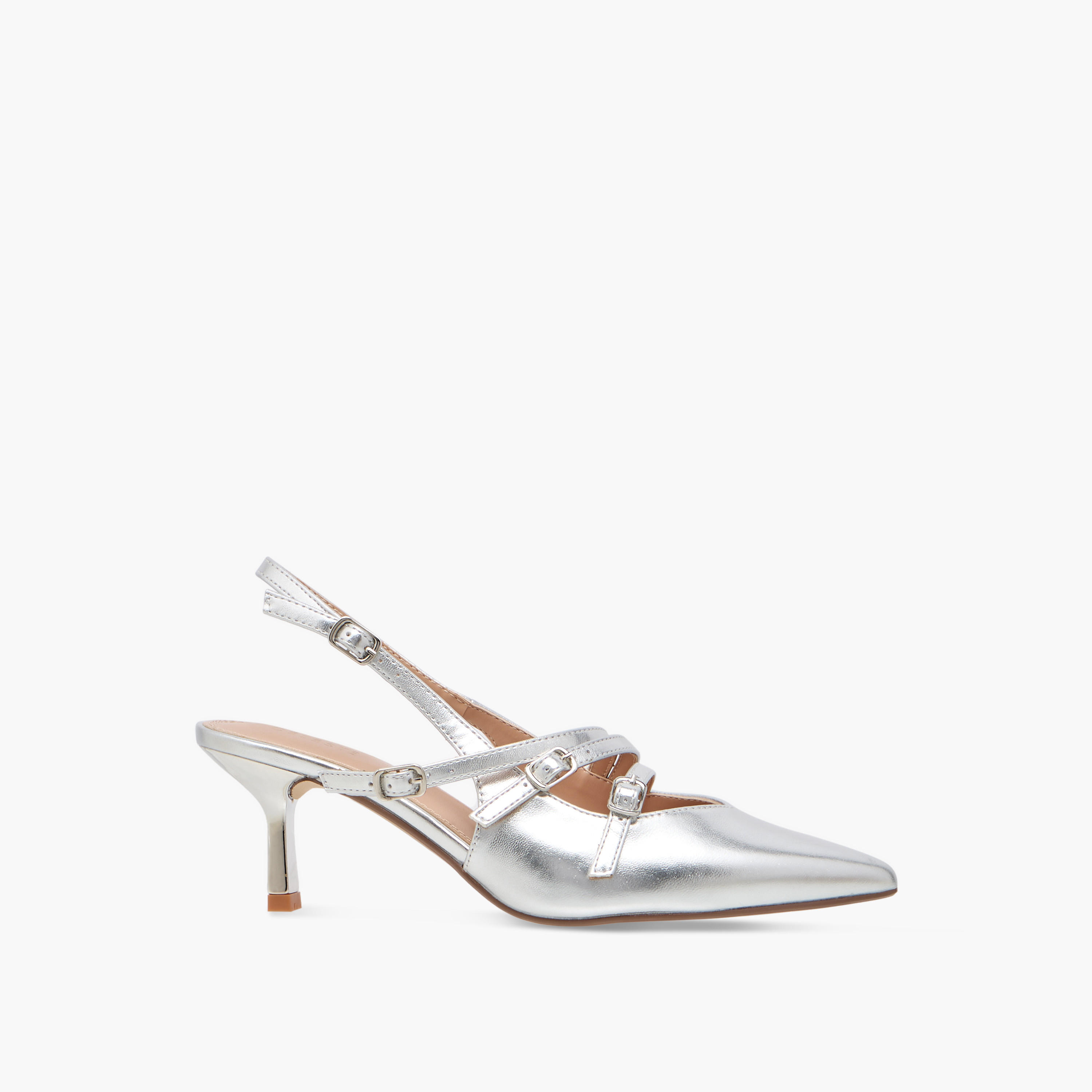 Celeste Women's Pointed Toe Shoes with Kitten Heels and Pin Buckle Closure-women-shoes-heels-image-3