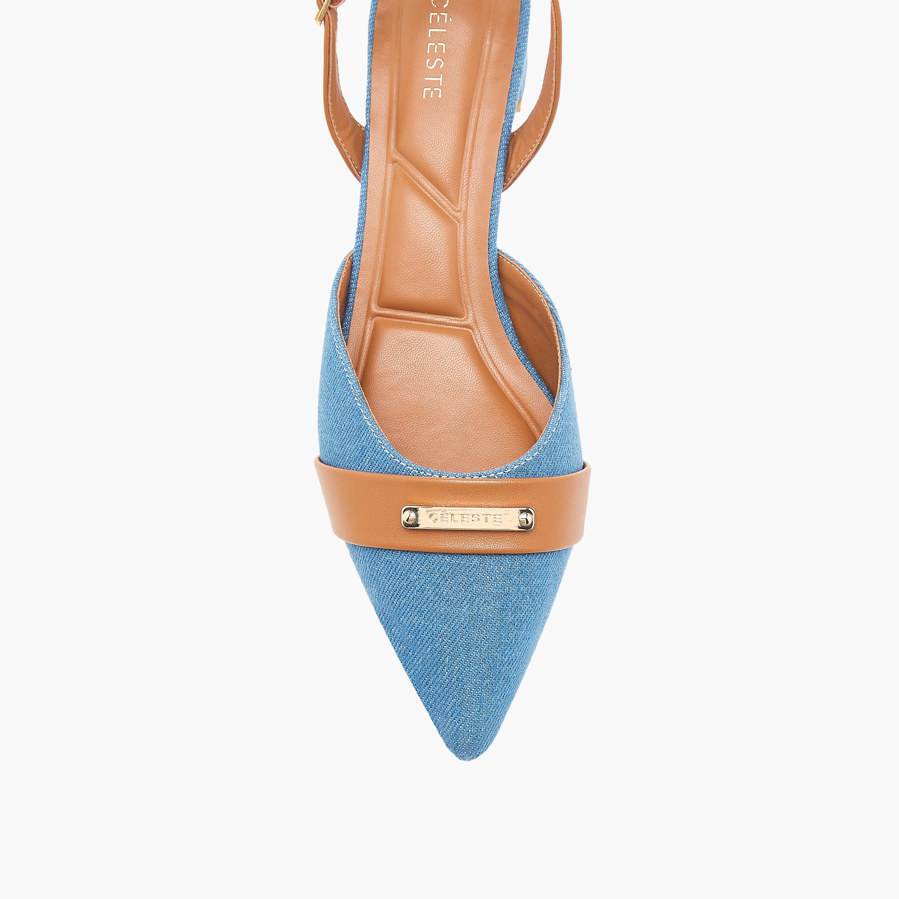 Celeste Women's Pointed Toe Block Heeled Shoes with Buckle Closure-women-shoes-sandals-heeled-image-4
