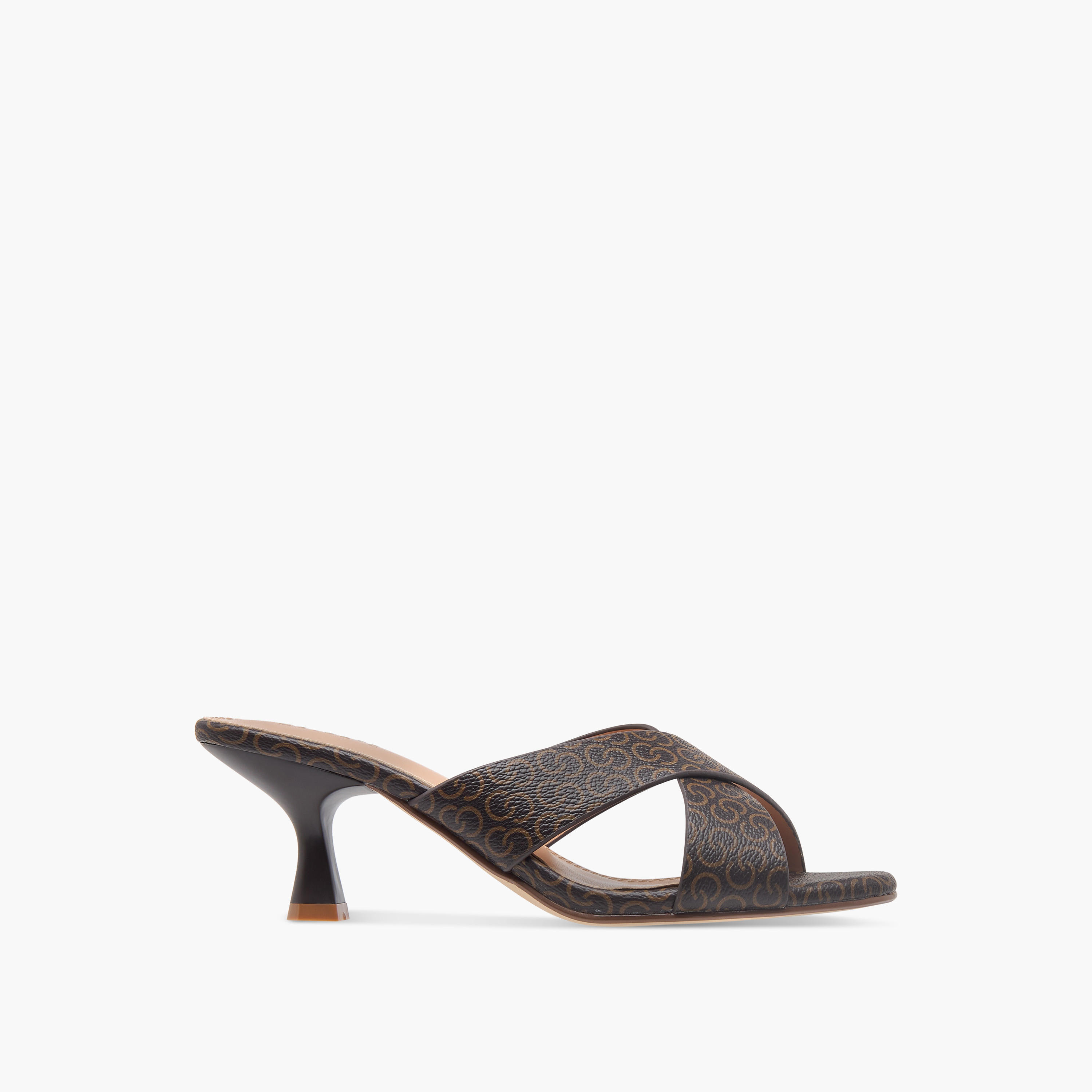 Celeste Women's Monogram Print Slip-On Sandals with Flared Heels-women-shoes-sandals-heeled-image-3