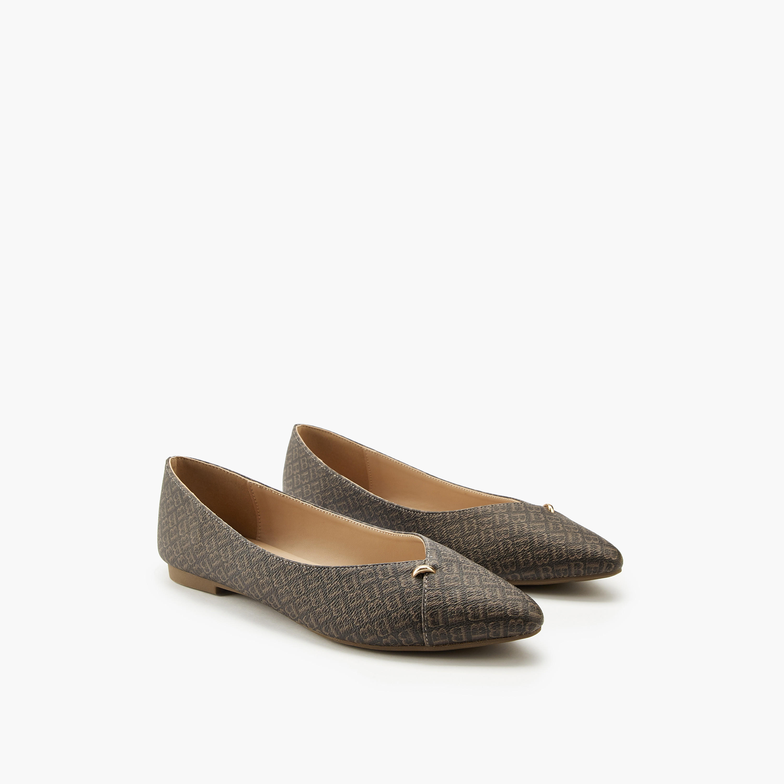 Flora Bella Monogram Print Slip-On Ballerina Shoes-women-shoes-ballerinas-image-1