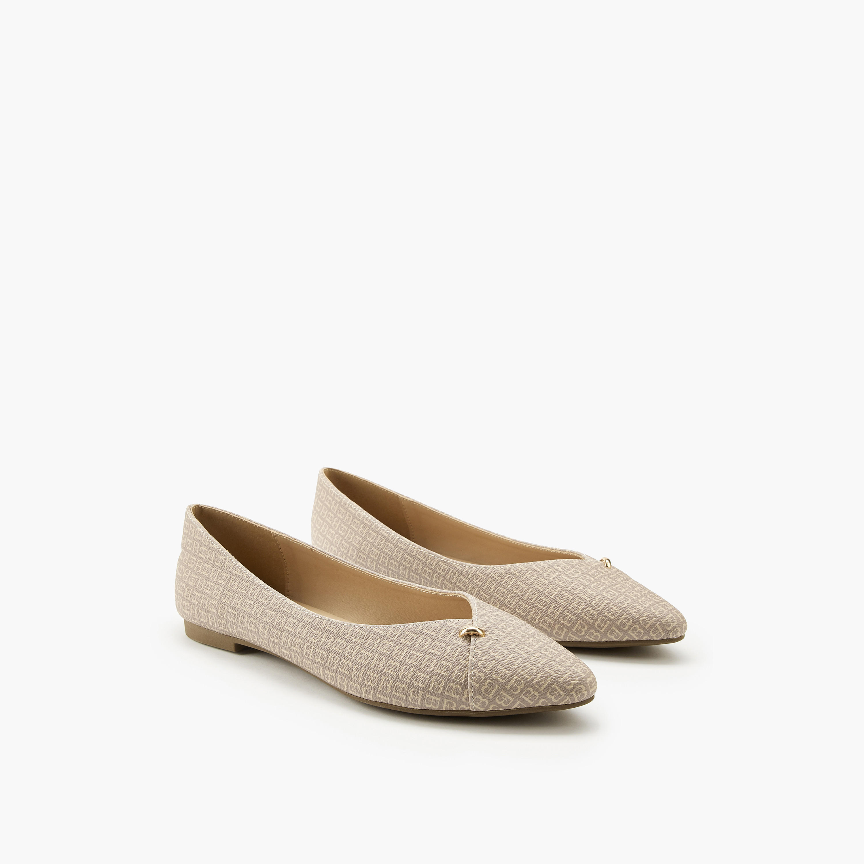 Flora Bella Monogram Print Slip-On Ballerina Shoes-women-shoes-ballerinas-image-1