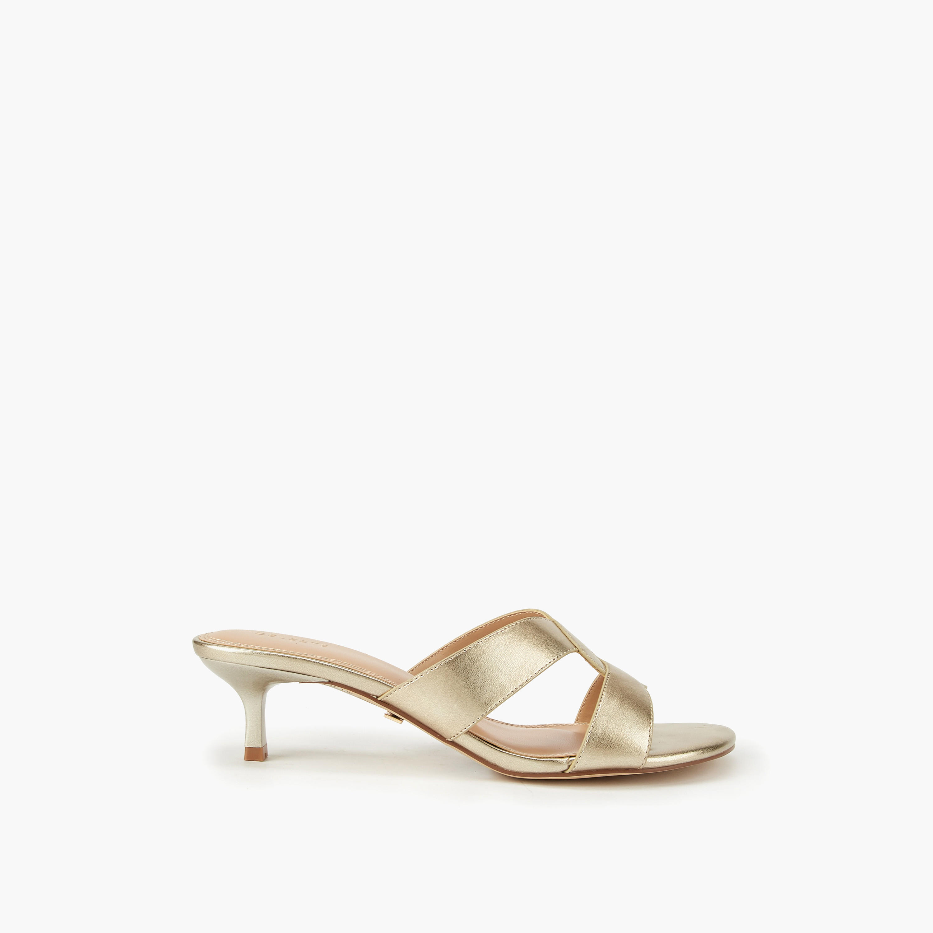 Celeste Women's Solid Slip-On Cross Strap Sandals with Kitten Heels-women-shoes-sandals-heeled-image-2
