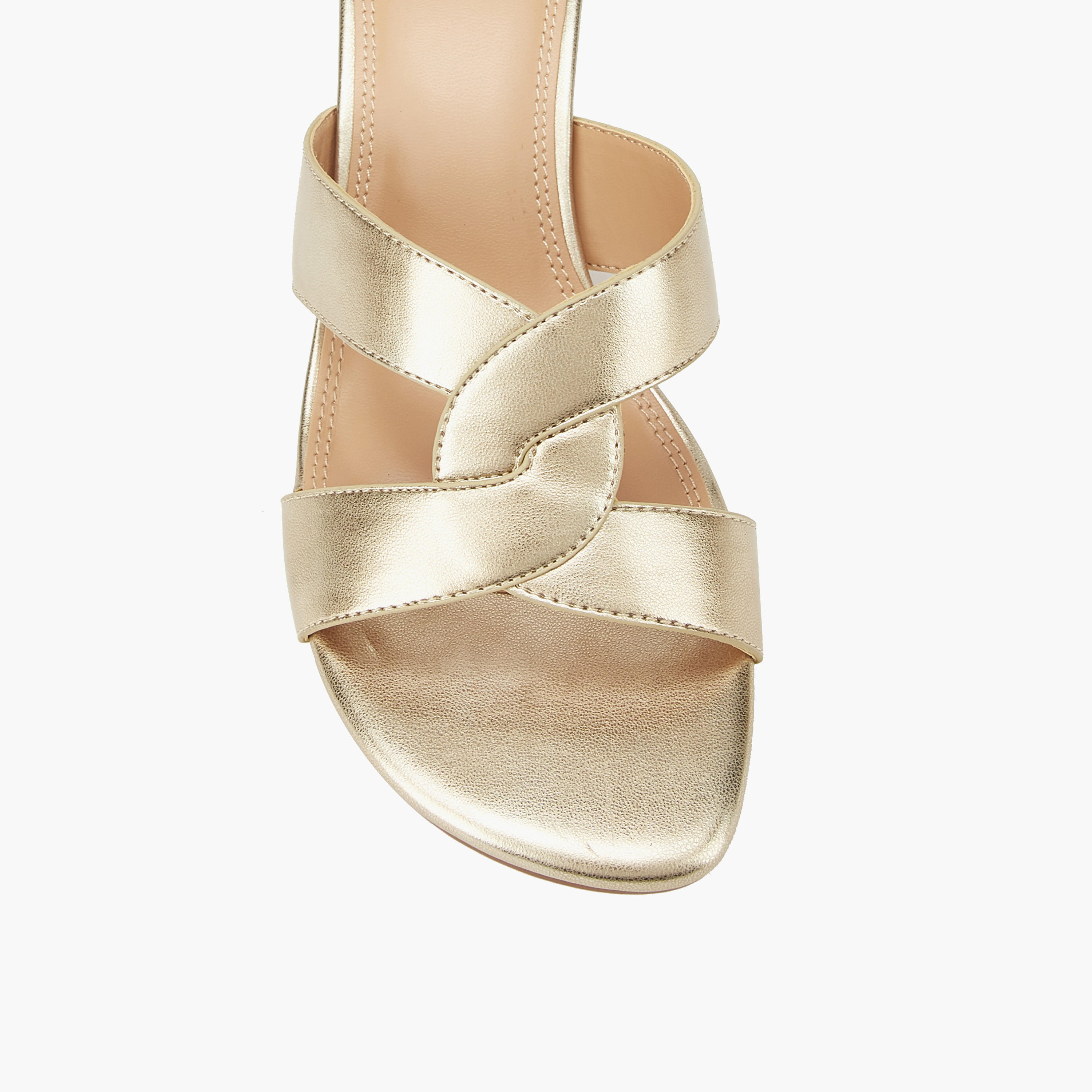 Celeste Women's Solid Slip-On Cross Strap Sandals with Kitten Heels-women-shoes-sandals-heeled-image-4