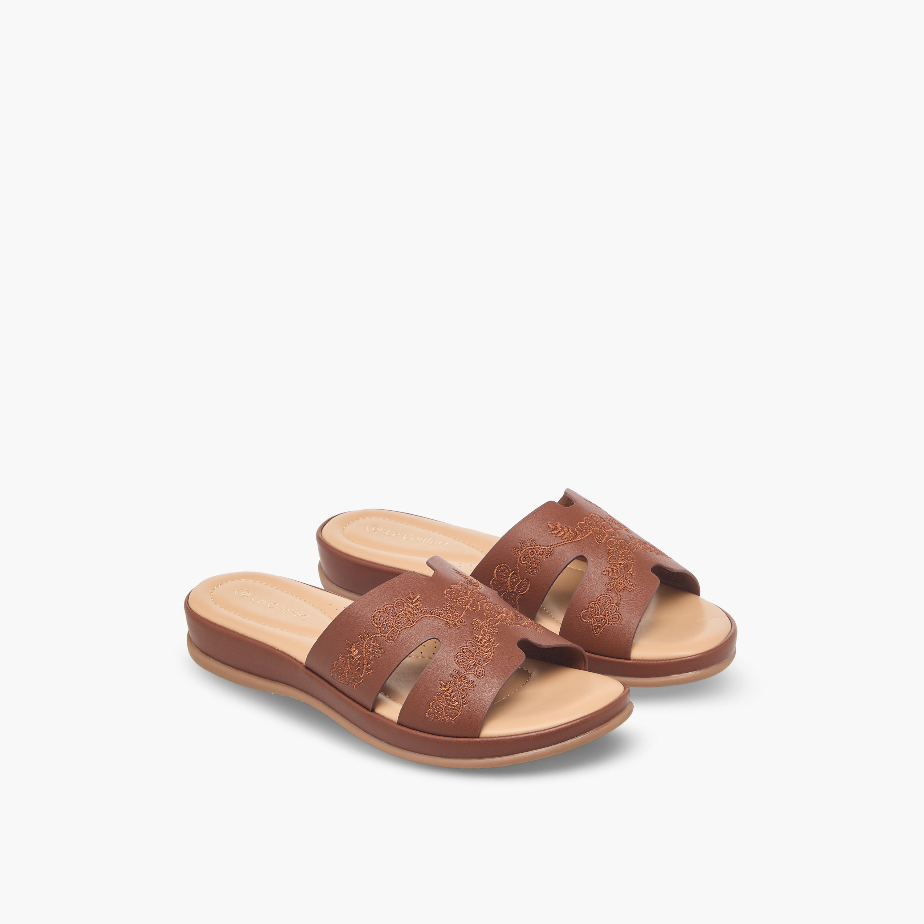 Le Confort Women Embroidered Comfort Sandals-women-shoes-flats-sandals-image-1
