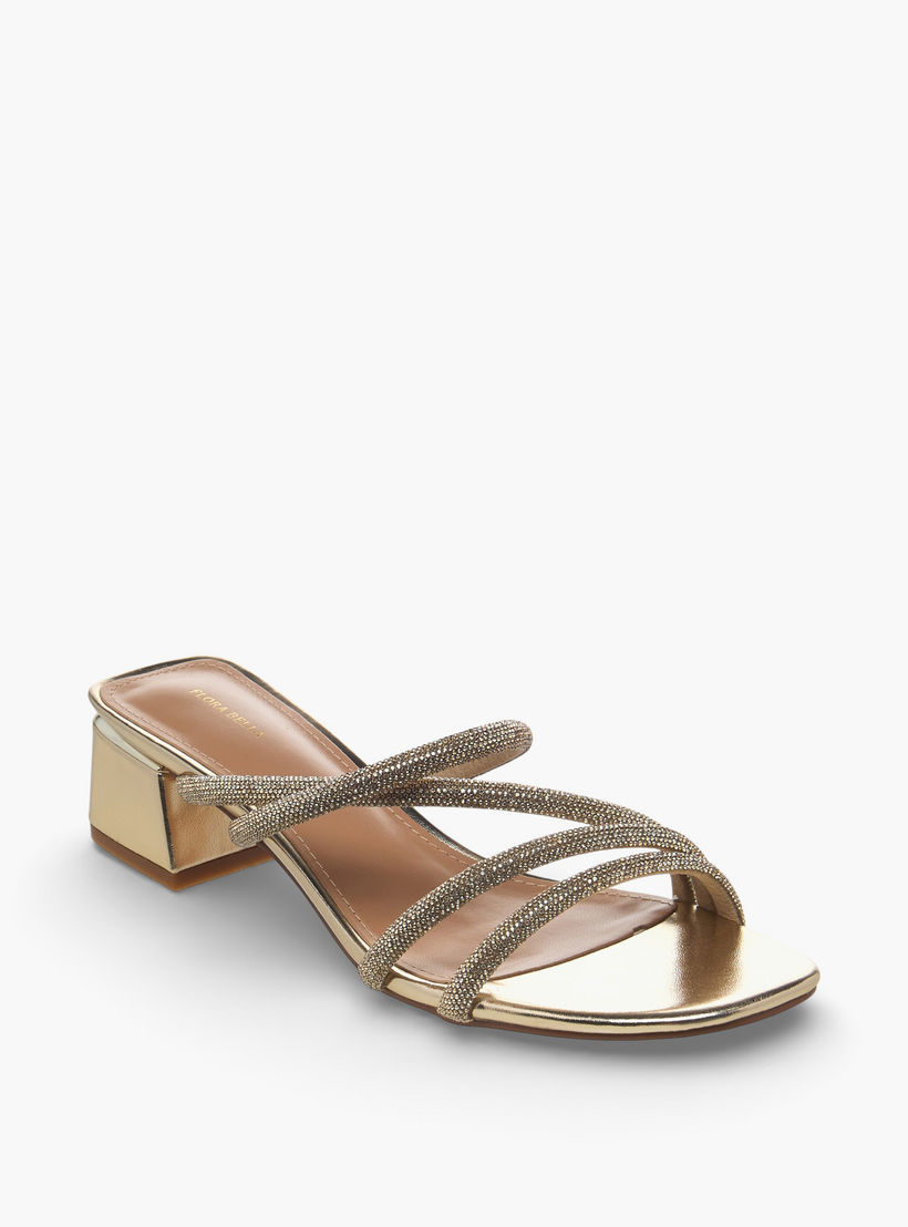 صندل بكعب عريض وبحزام مزين للنساء من فلورا بيلا-women-shoes-sandals-heeled-image-2