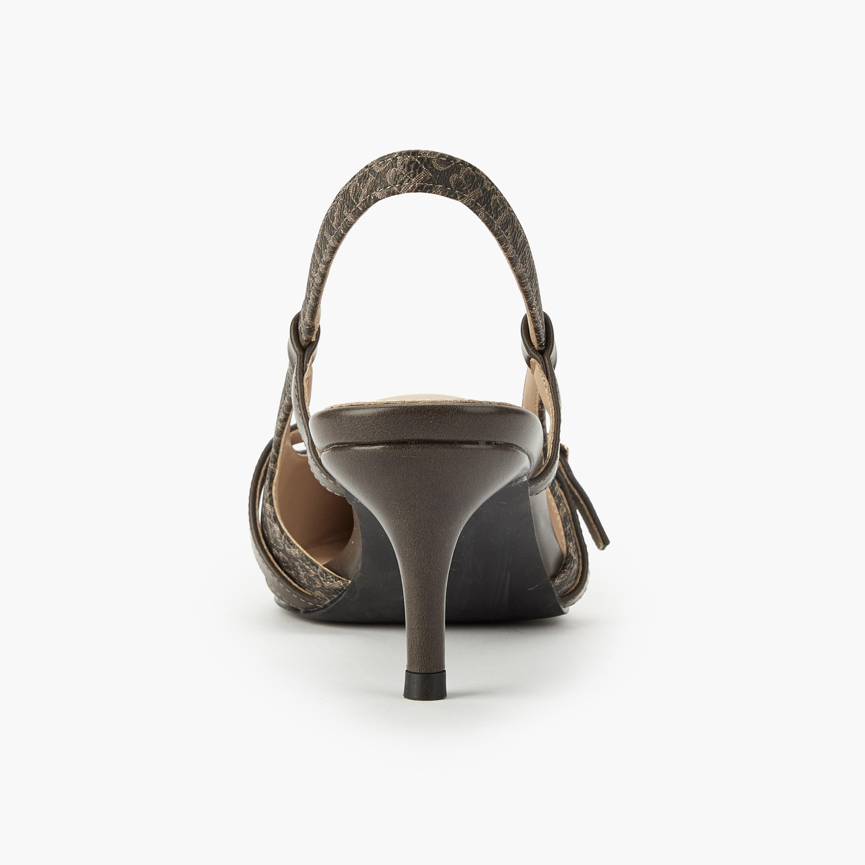 حذاء بطبعات مونوجرام وحزام خلفي من فلورا بيلا-women-shoes-heels-image-5