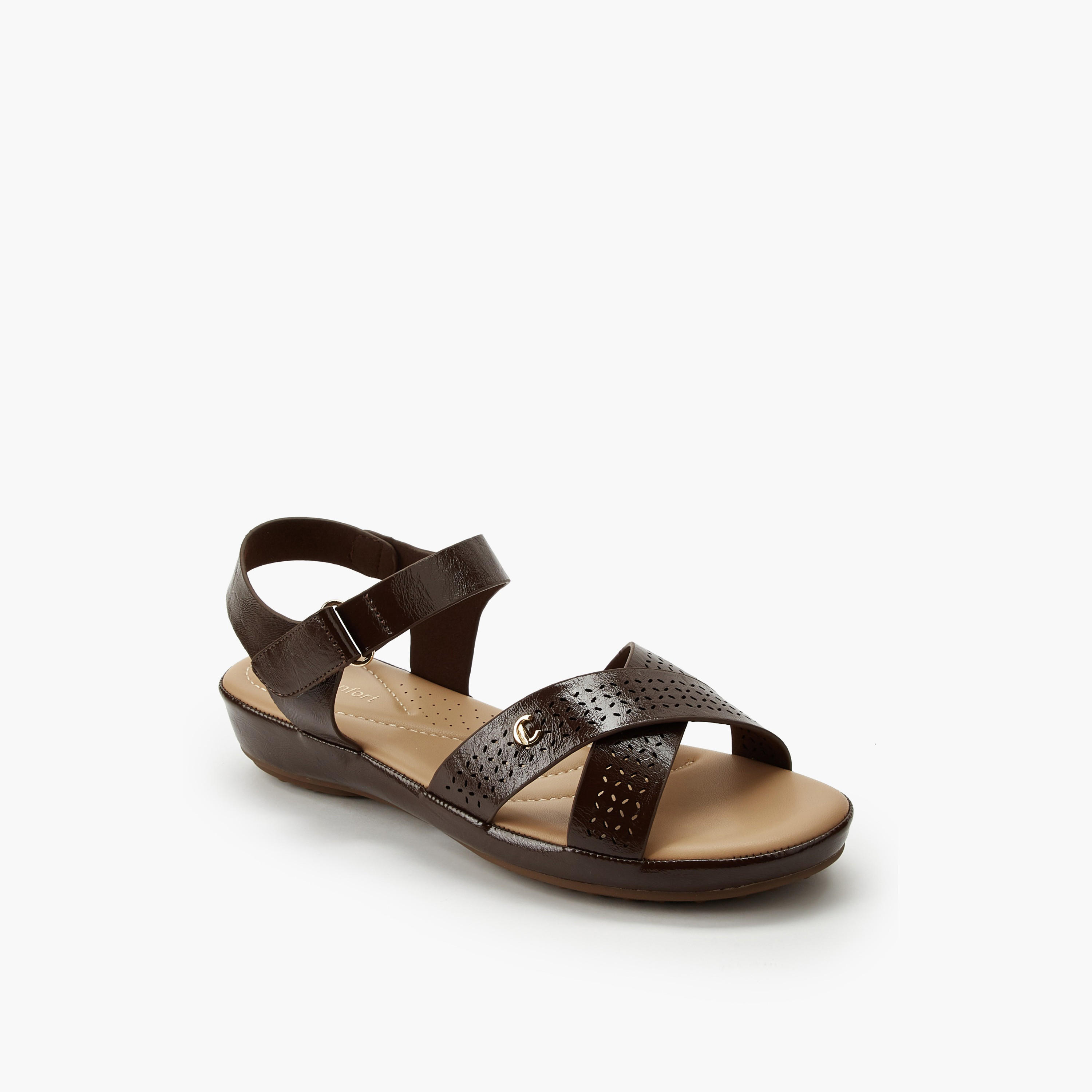 صندل بشريط إغلاق لاصق للنساء من لو كونفورت-women-shoes-sandals-flats-image-2